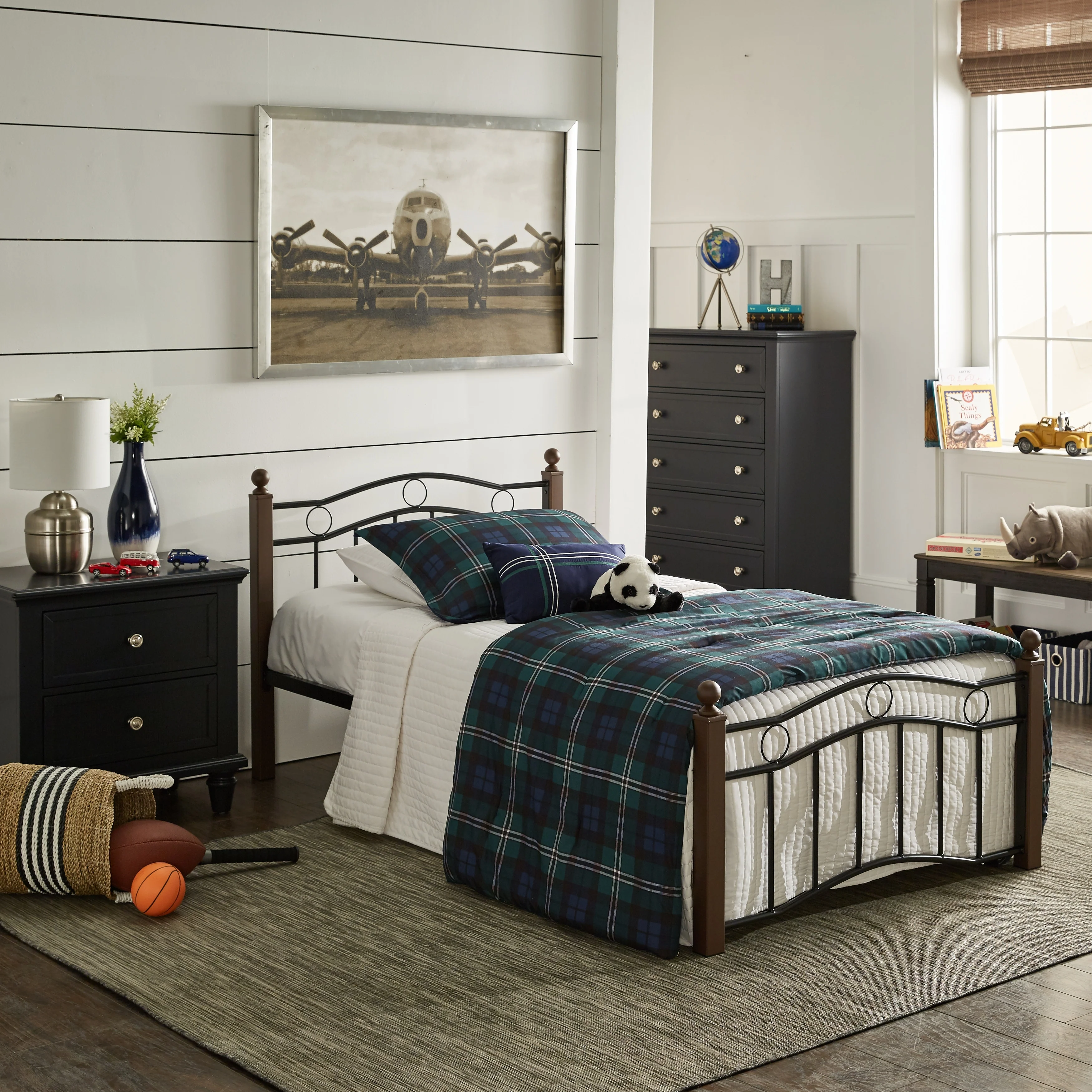 Sadie Brown and Black Metal Bed by iNSPIRE Q Classic