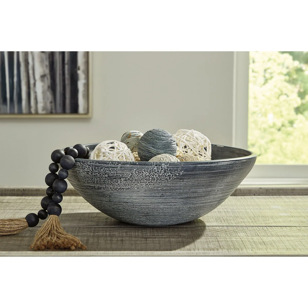 Signature Design by Ashley Meadie Distressed Blue Bowl - 16