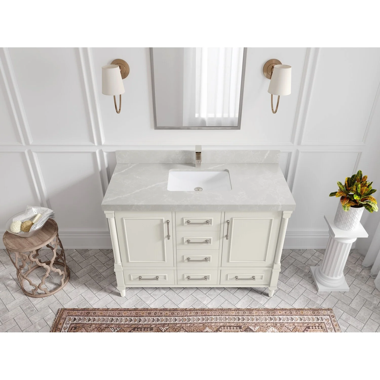 Willow Collections 48 in. W x 22 in. D Aberdeen Single Bowl Sink Bathroom Vanity with Countertop