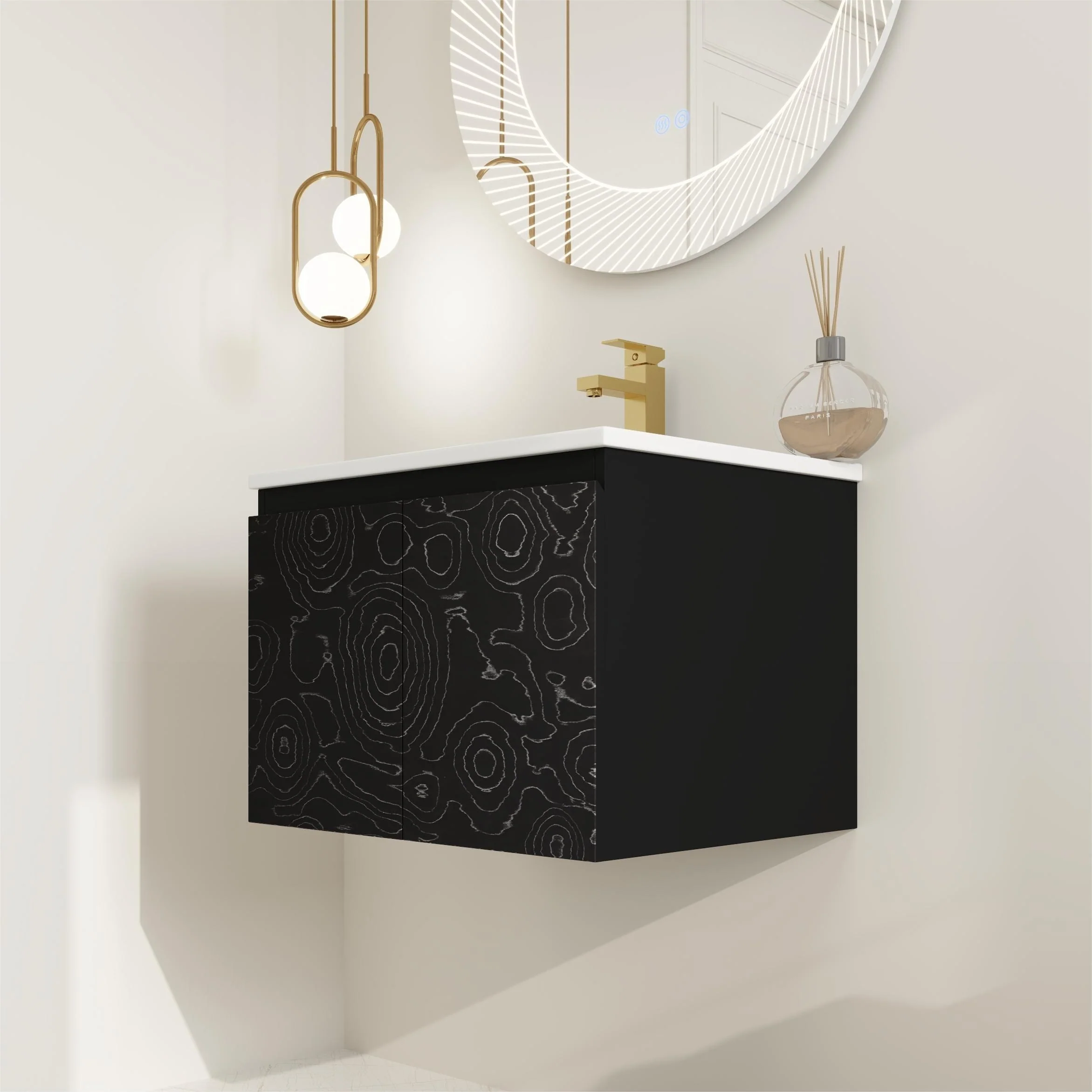 BNK 24/30/48 Inch Double Sink Bathroom Vanity with Soft Close Door