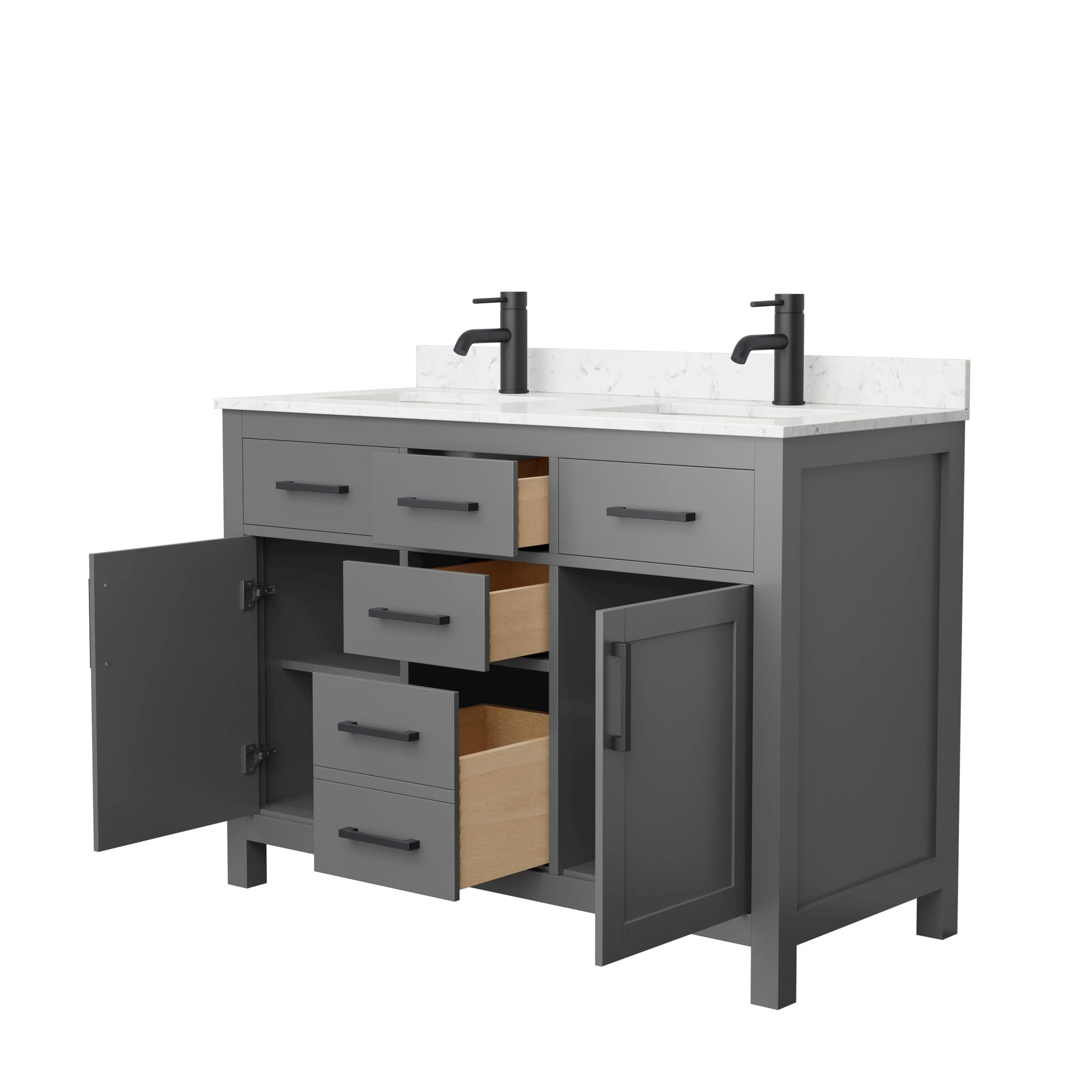 Beckett 48 Inch Double Vanity, Cultured Marble Top