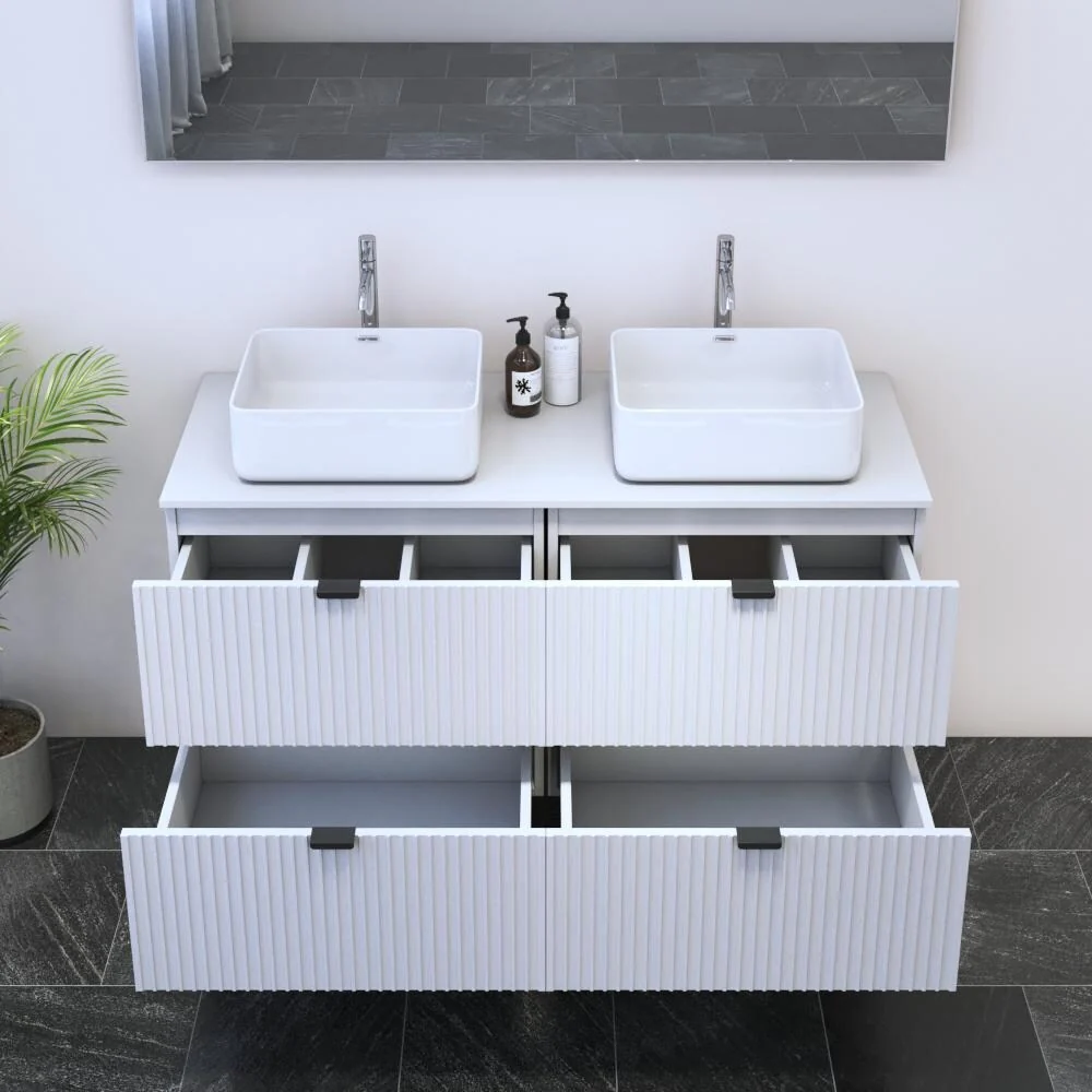 Nicole 4S 120 Double Sink Floating Bathroom Vanity (48