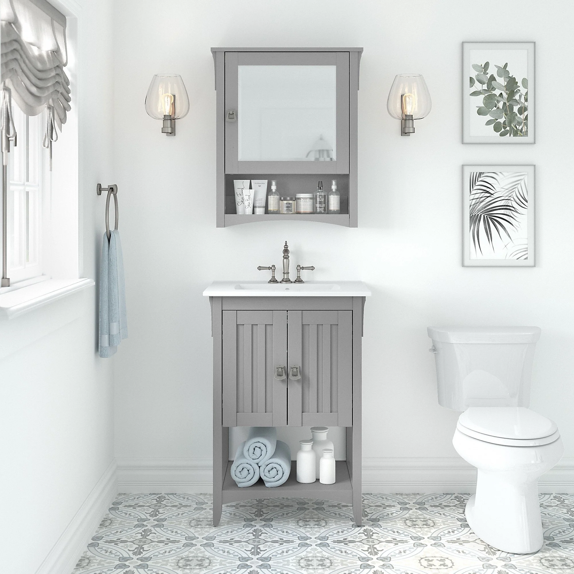 Salinas 24W Bathroom Vanity Sink & Medicine Cabinet by Bush Furniture