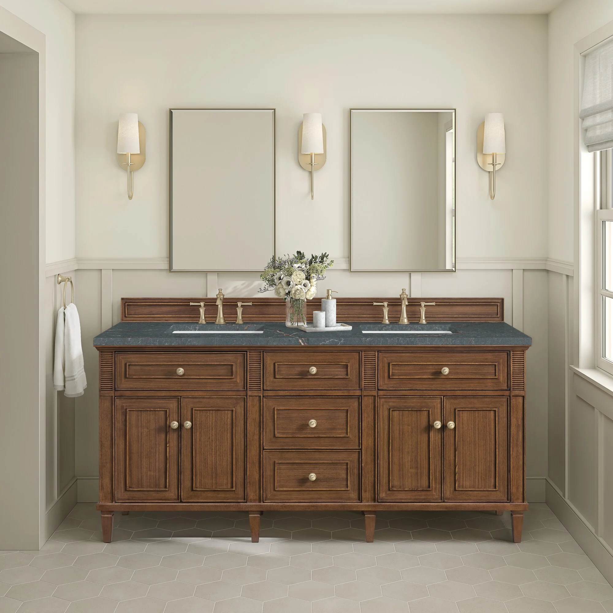 James Martin Vanities 424-V72-3PBL Lorelai 72