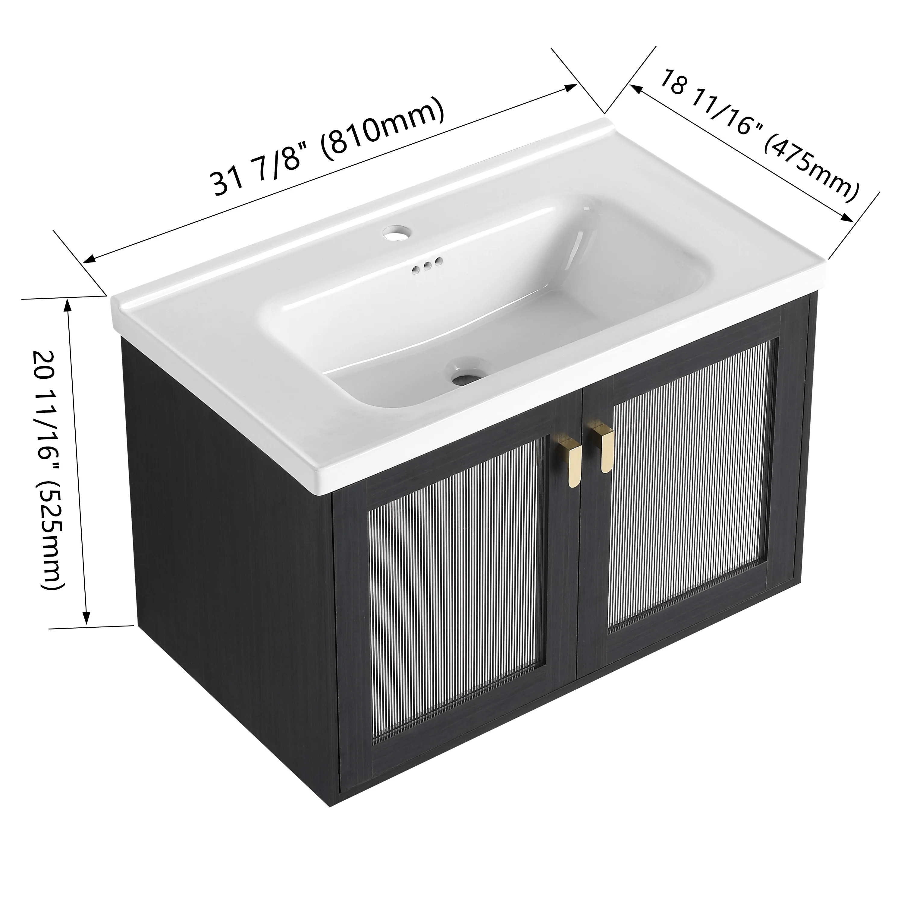 BNK 28/ 32/36/40 Inch Single Sink Bathroom Vanity with Soft Close Door, Modern Floating Vanity