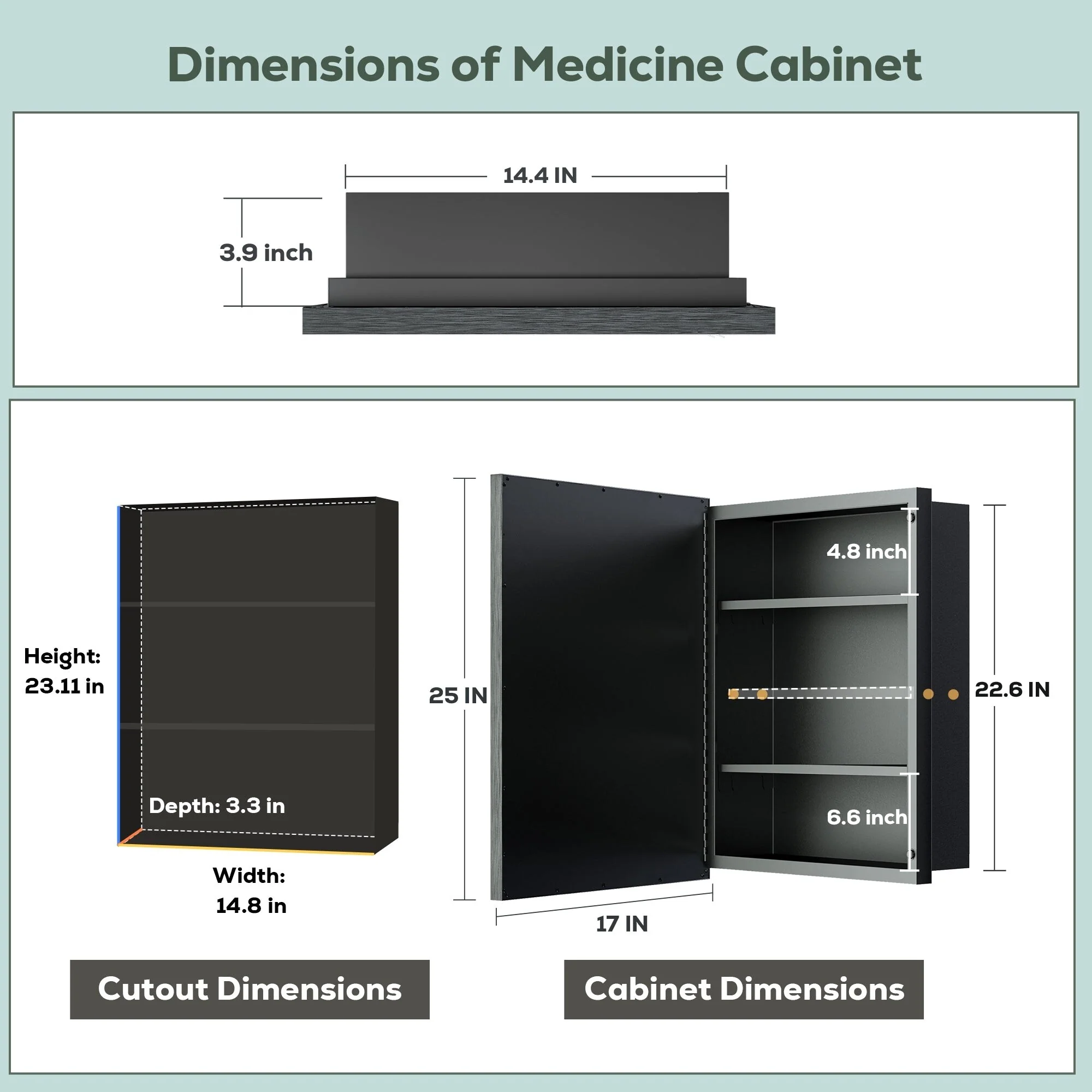 TokeShimi Medicine Cabinets for Bathroom with Mirror, Beveled Framed