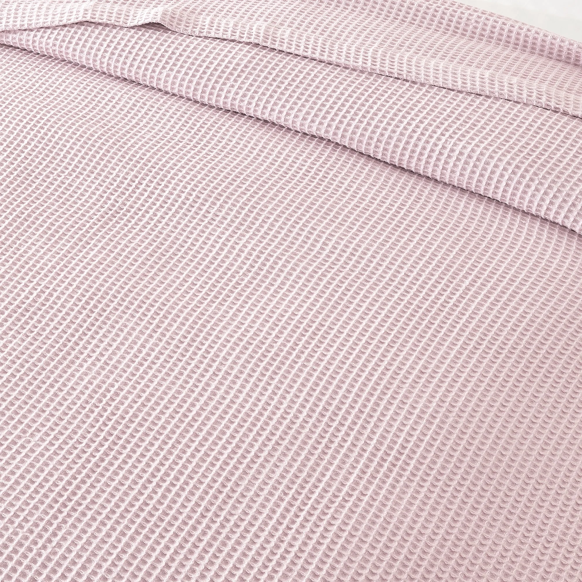 Linery & Co. 100% Cotton All-Season Lightweight Waffle Weave Knit Throw Blanket