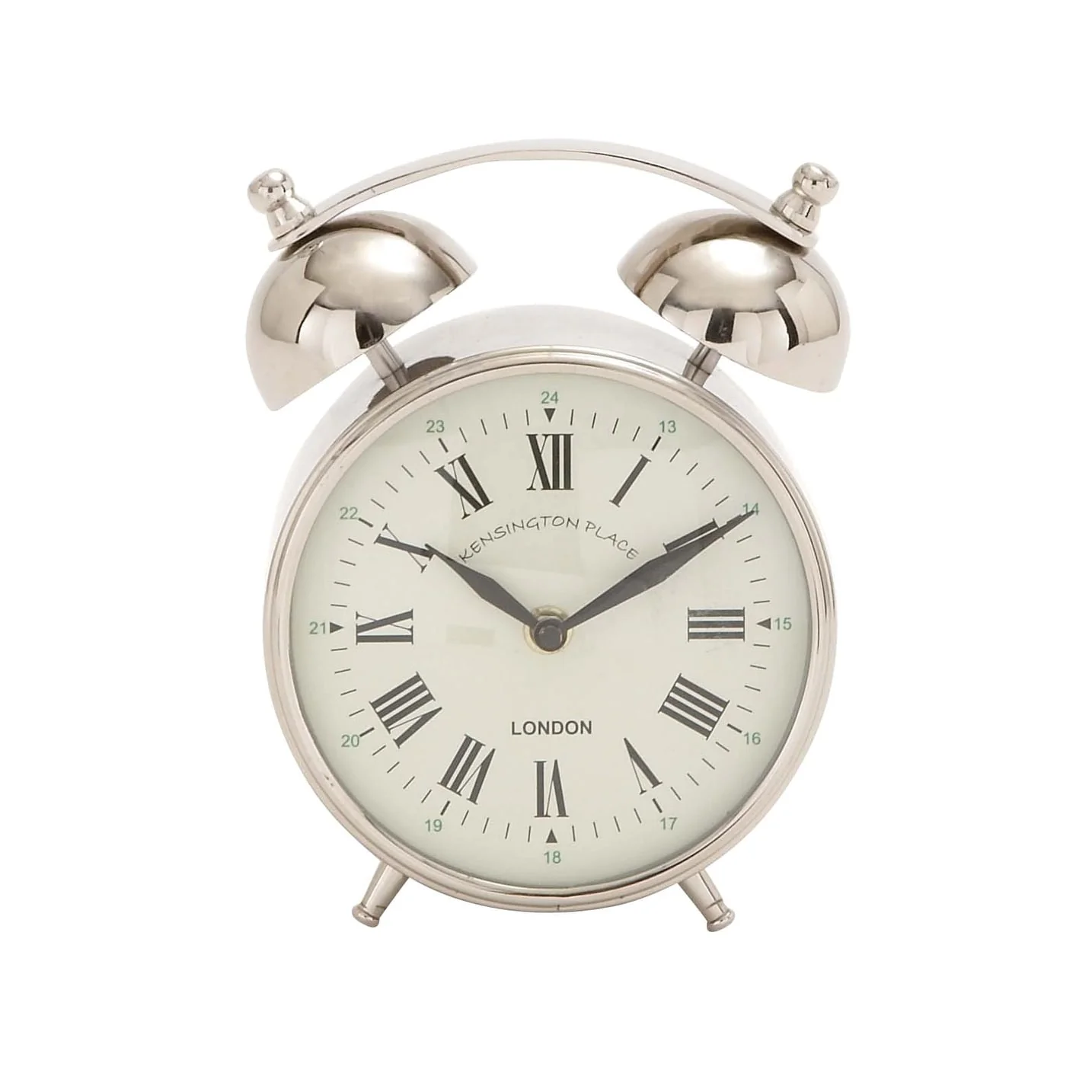 Silver Stainless Steel Traditional Clock No Theme 7 x 3 x 5