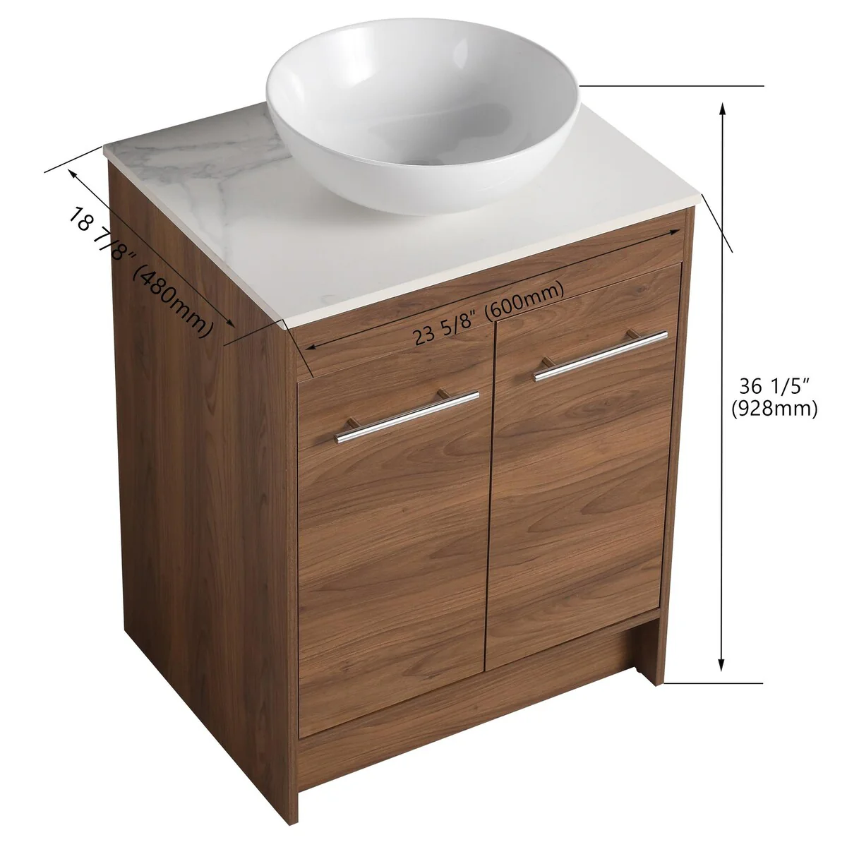 Bathroom Vanity With Sink In 24/36/48/60 Inch, Freestanding Bathroom Vanity With Soft Close Door