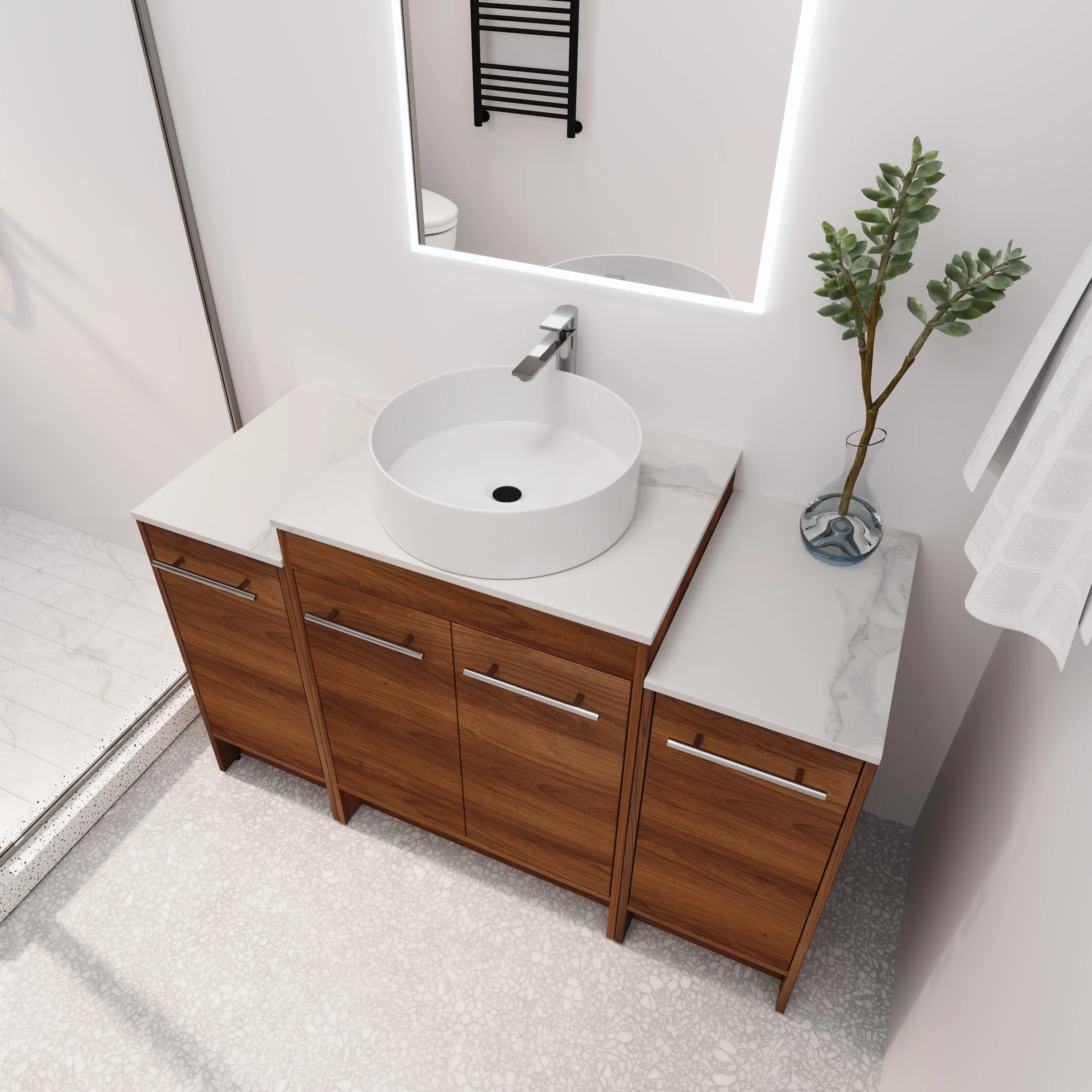 BNK 24/36/48/60 Inch Bathroom Vanity with Sink, Freestanding Bathroom Vanity with Soft Close Doors and Adjustable Shelf
