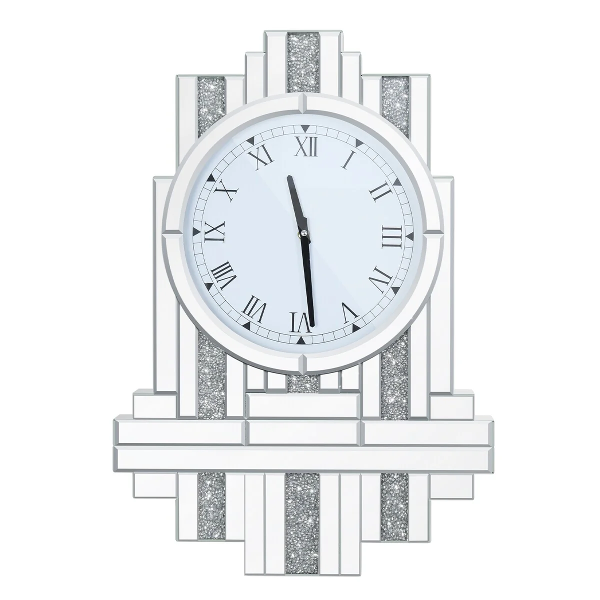 Glass Wall Clock Beveled with Diamond Crystal - 26