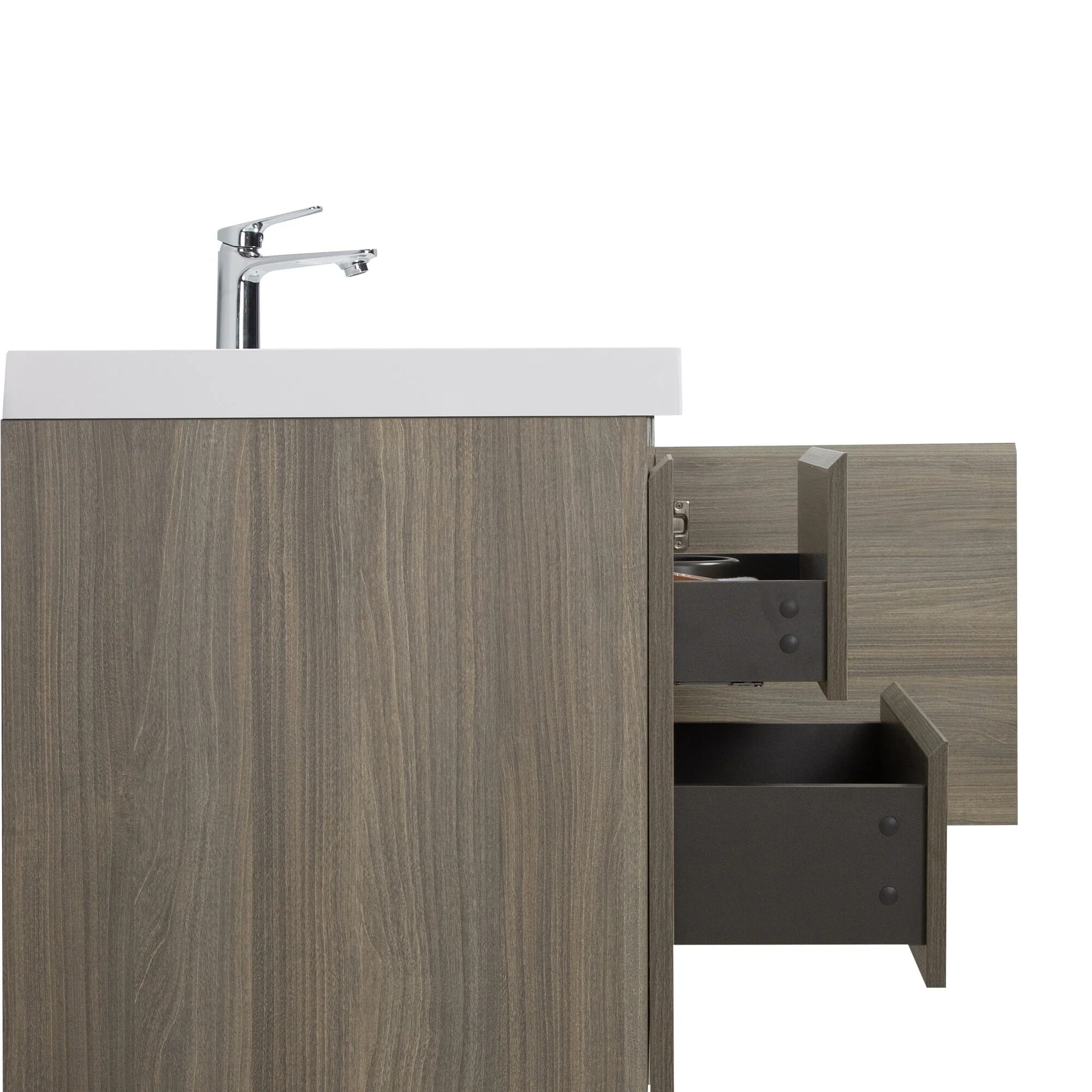 MDF Floating Bathroom Vanity with Integrated Resin Sink