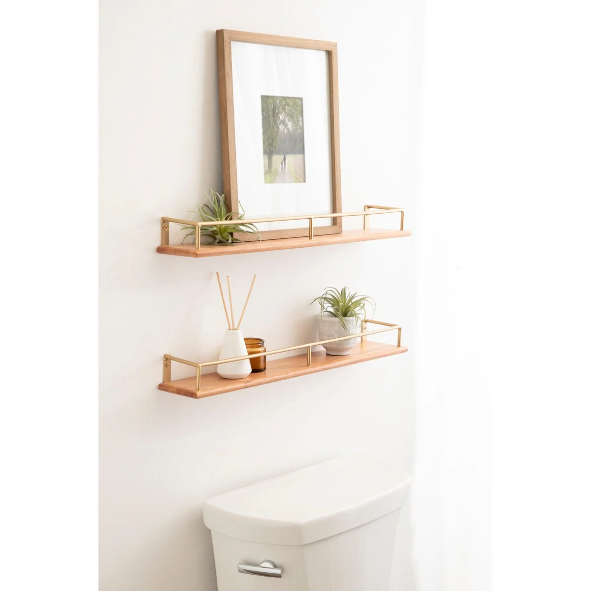 Kate and Laurel Camryn Wood and Metal Shelf Set - 2pk 24