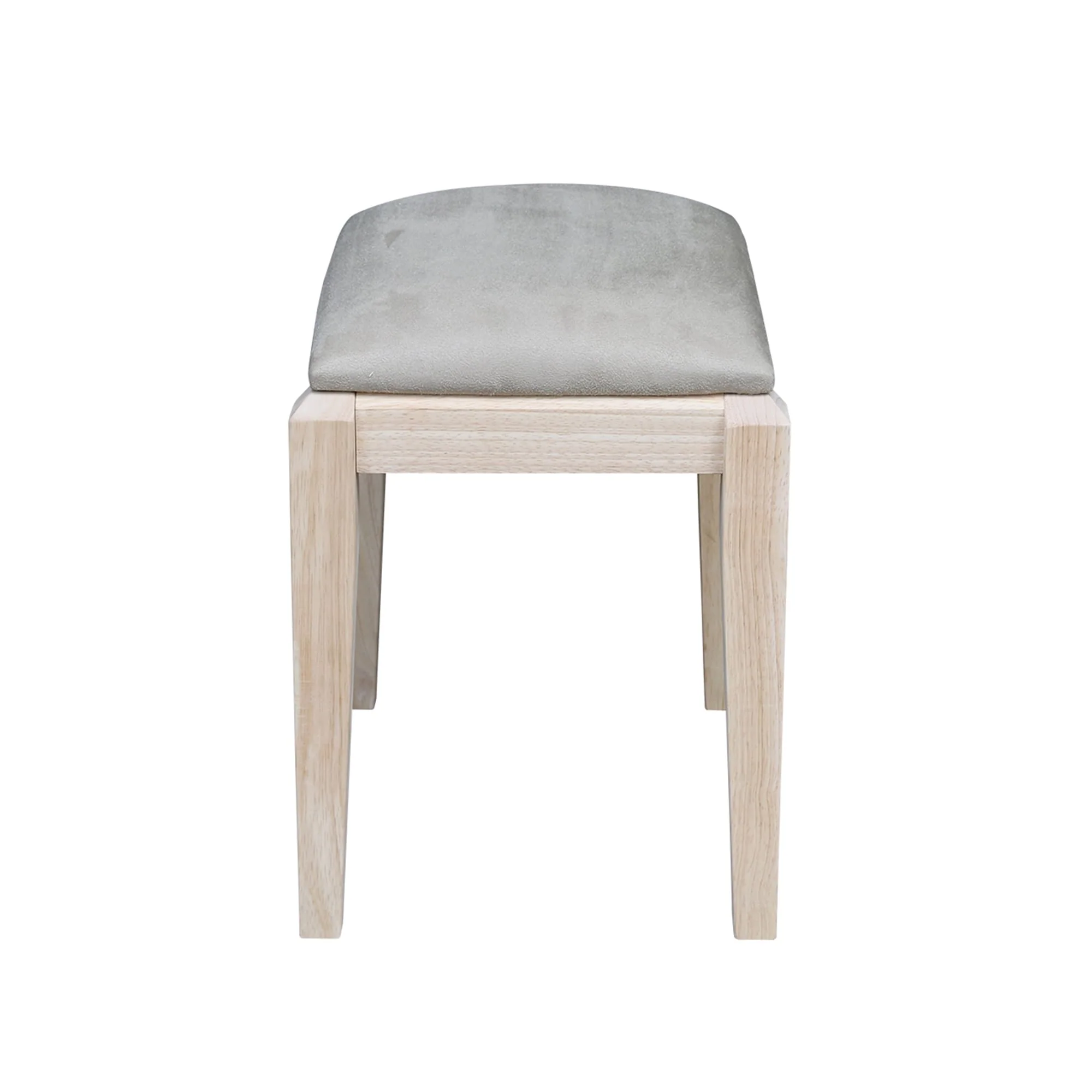 Solid Wood Upholstered Vanity Bench - N/A