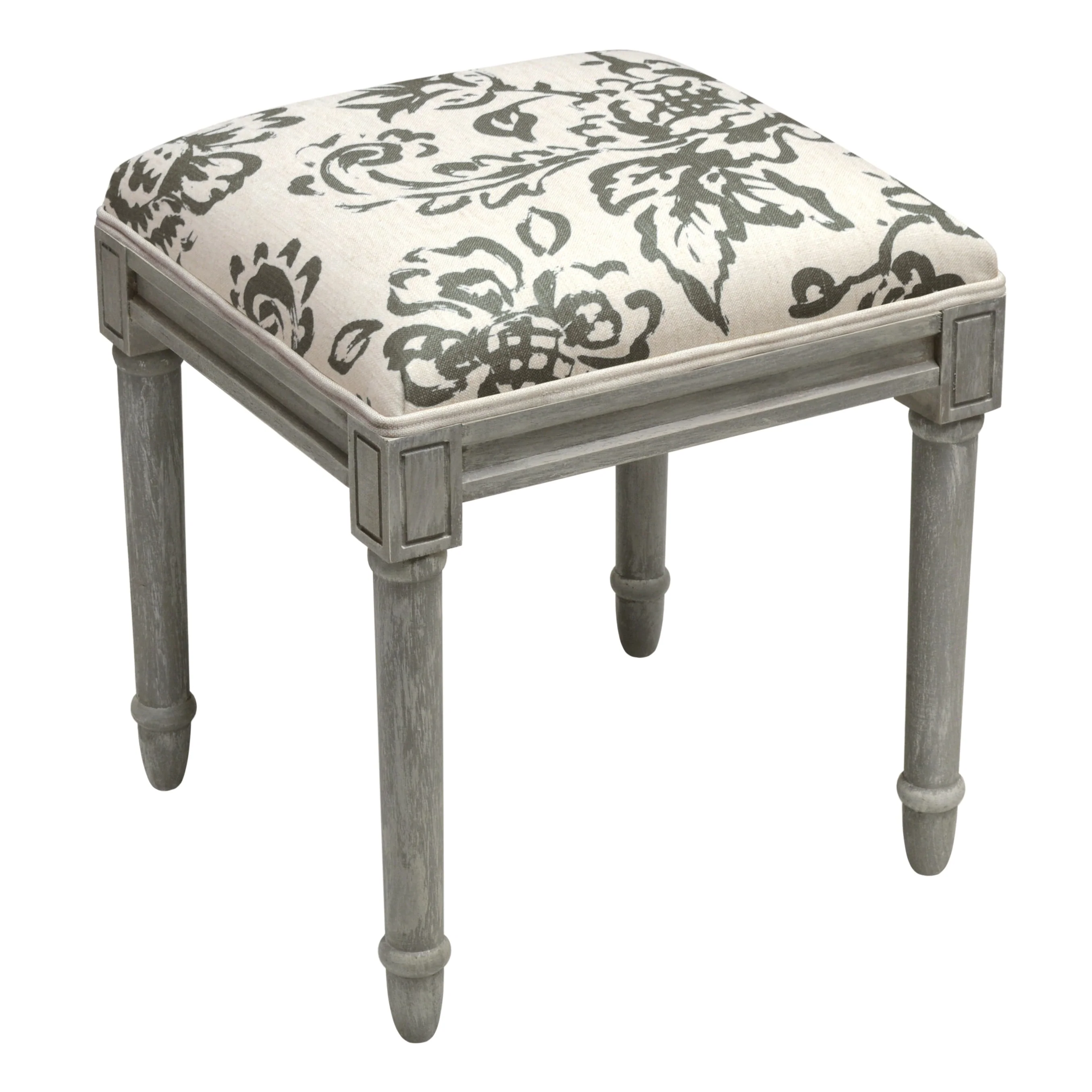 Toile Rustic-grey Vanity Stool - N/A