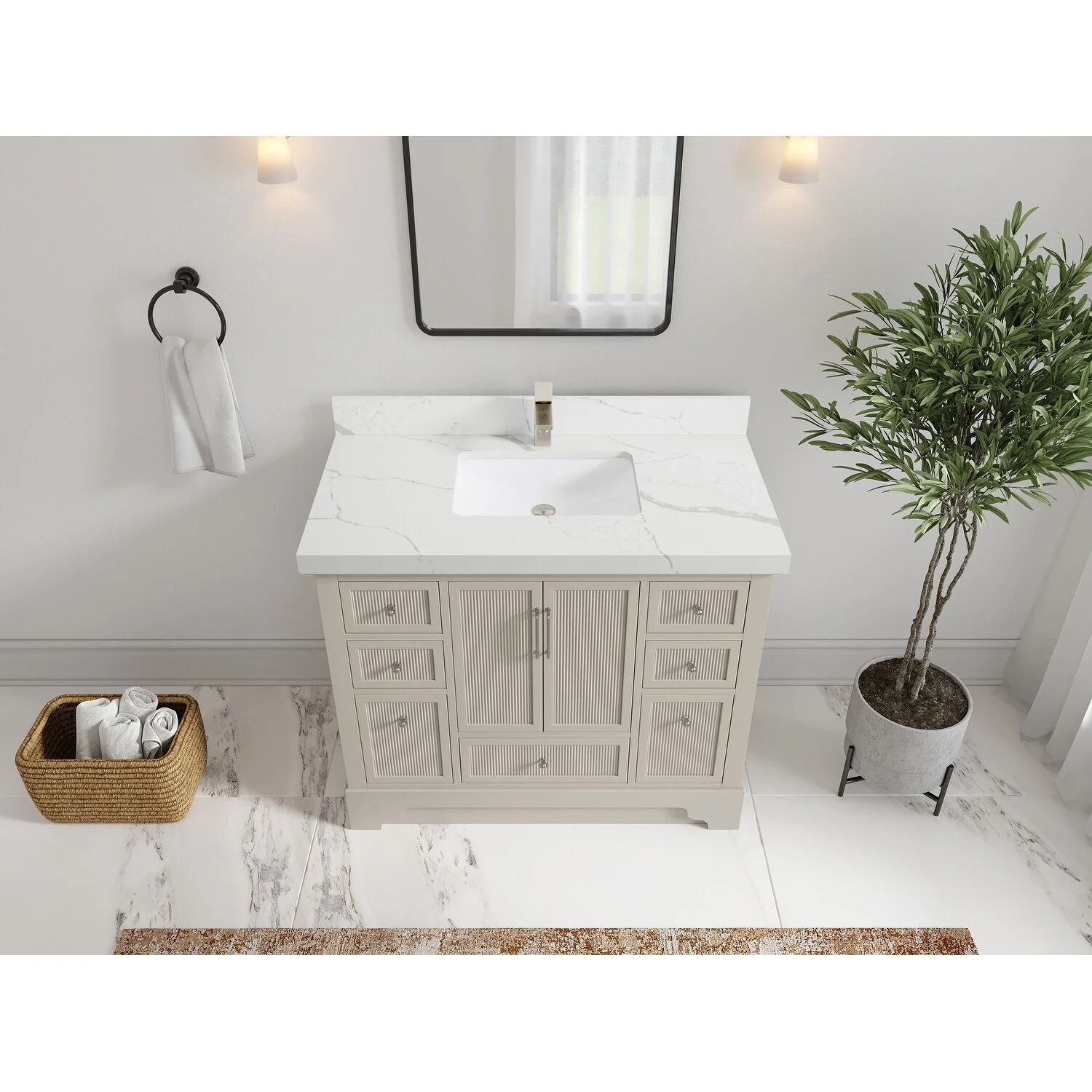 Willow Collections 42 in. W x 22 in. D Alys Single Sink Bathroom Vanity with Countertop