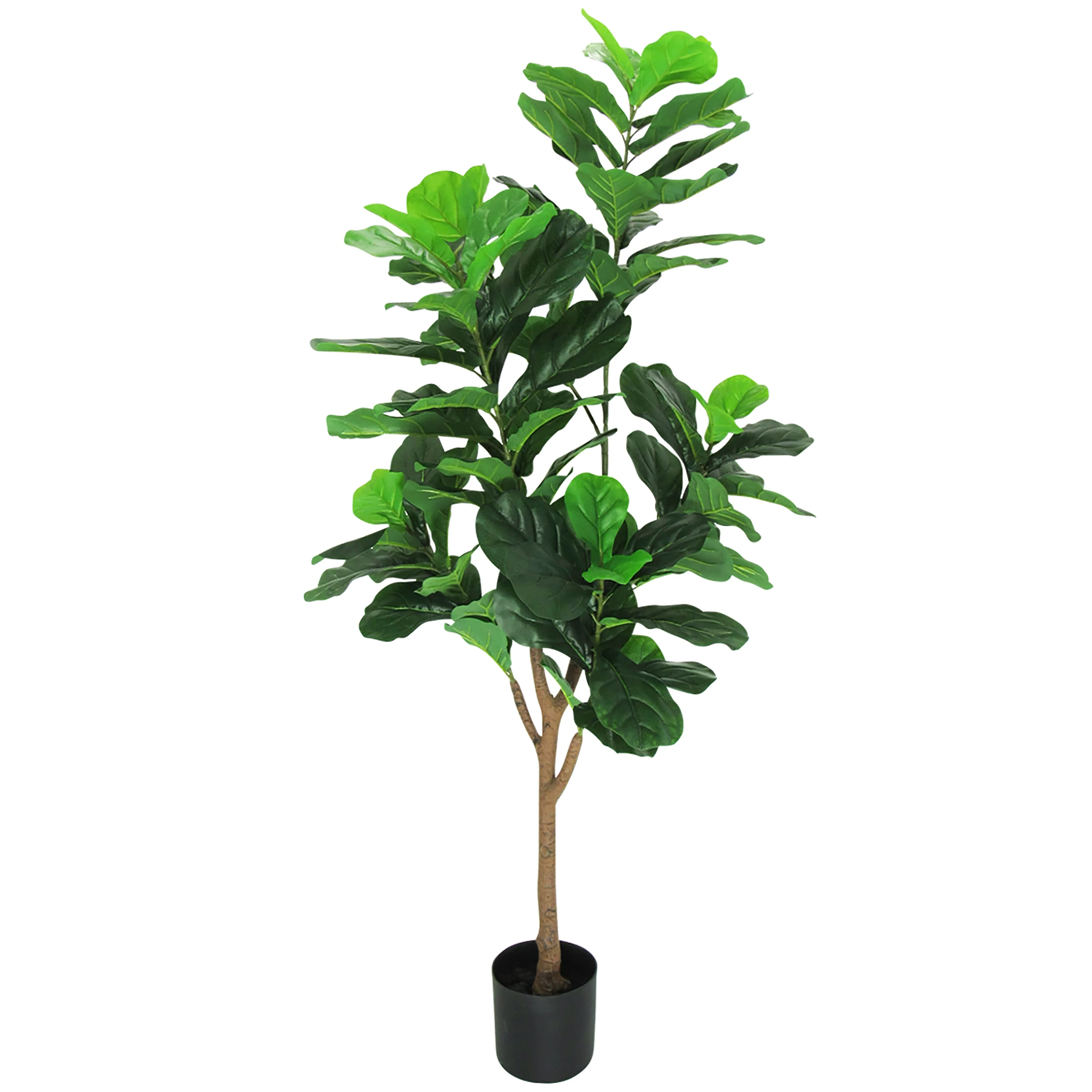 5.5ft Real Touch Artificial Fiddle Leaf Fig Tree Plant in Black Pot - 67