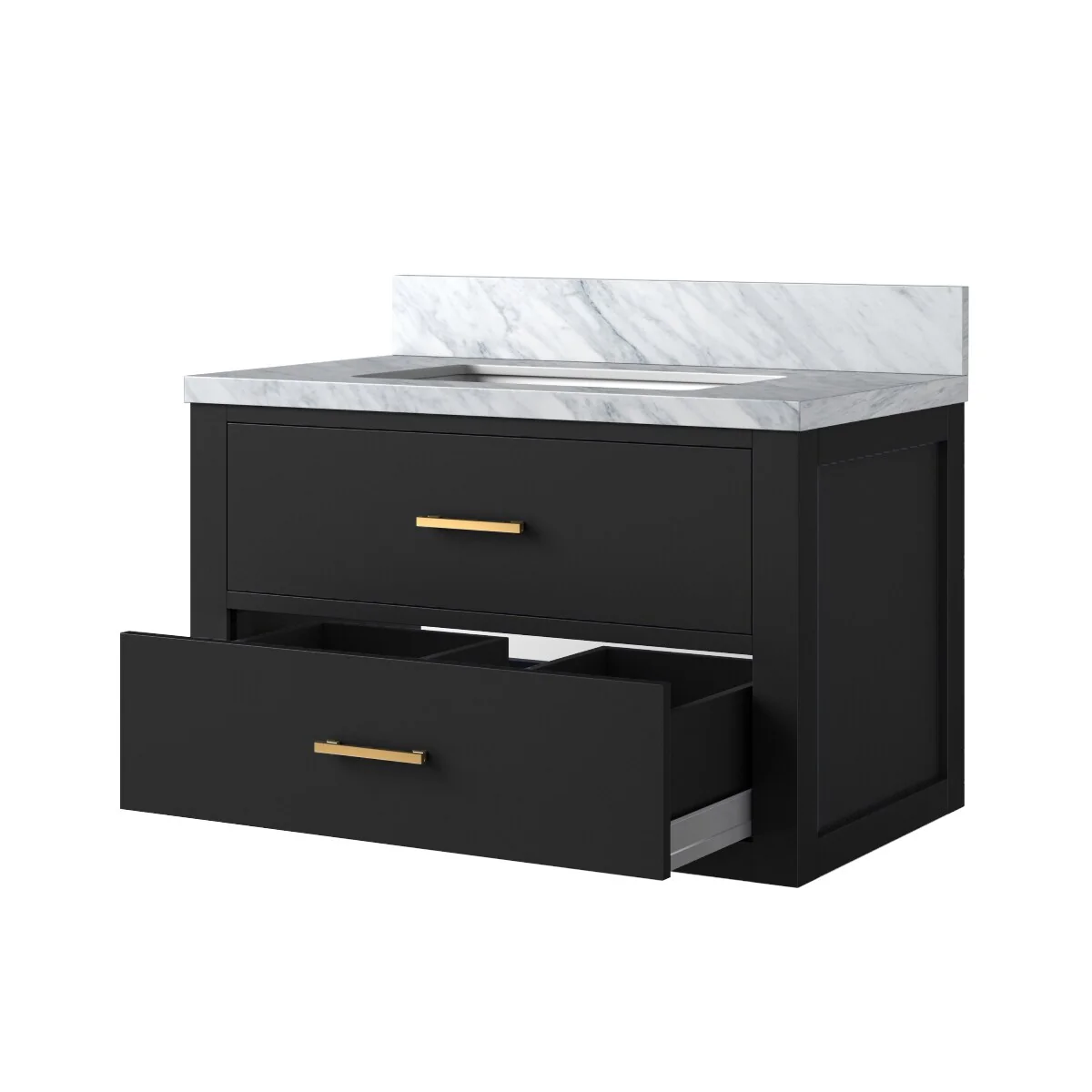 Castor Bath Vanity with Carrara Marble Top and Sink