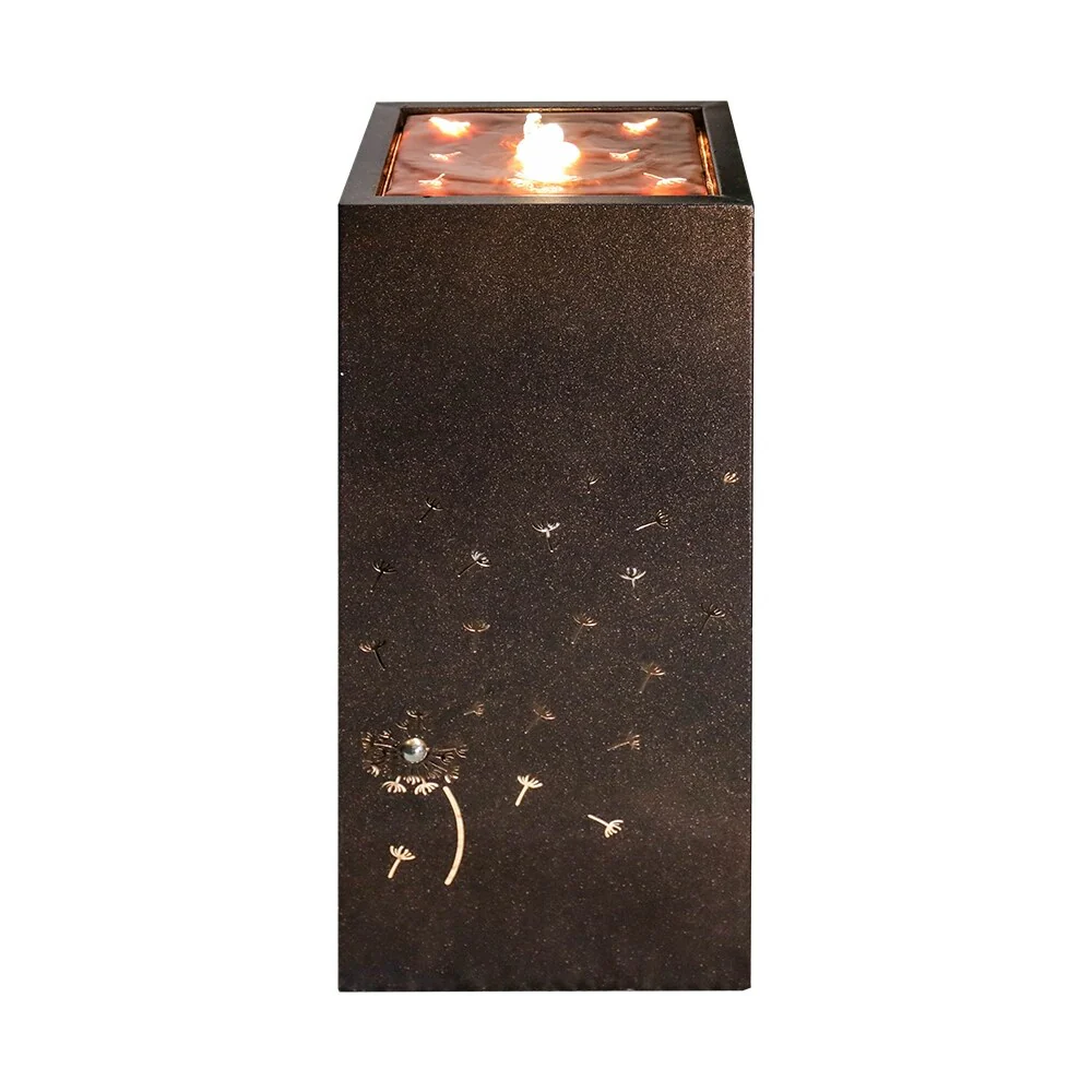 23.6in Indoor Water Fountain w/LED Lights Waterfall Feature for Home