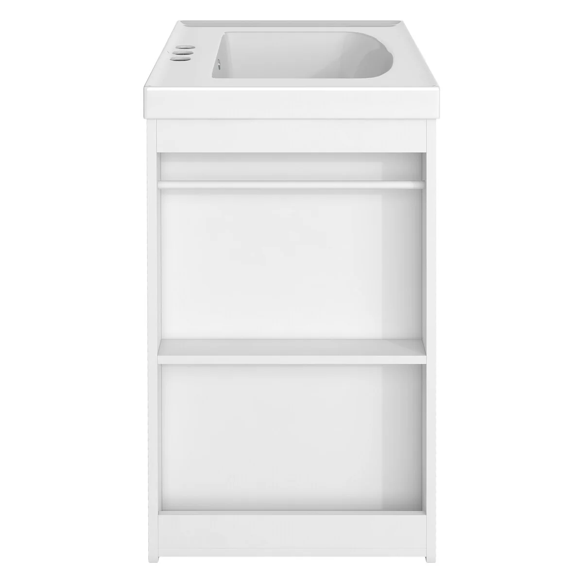 30 in. W x 18.1 in. D x 31.5 in. H Bath Vanity with White Resin Sink and Double-sided Storage Shelf