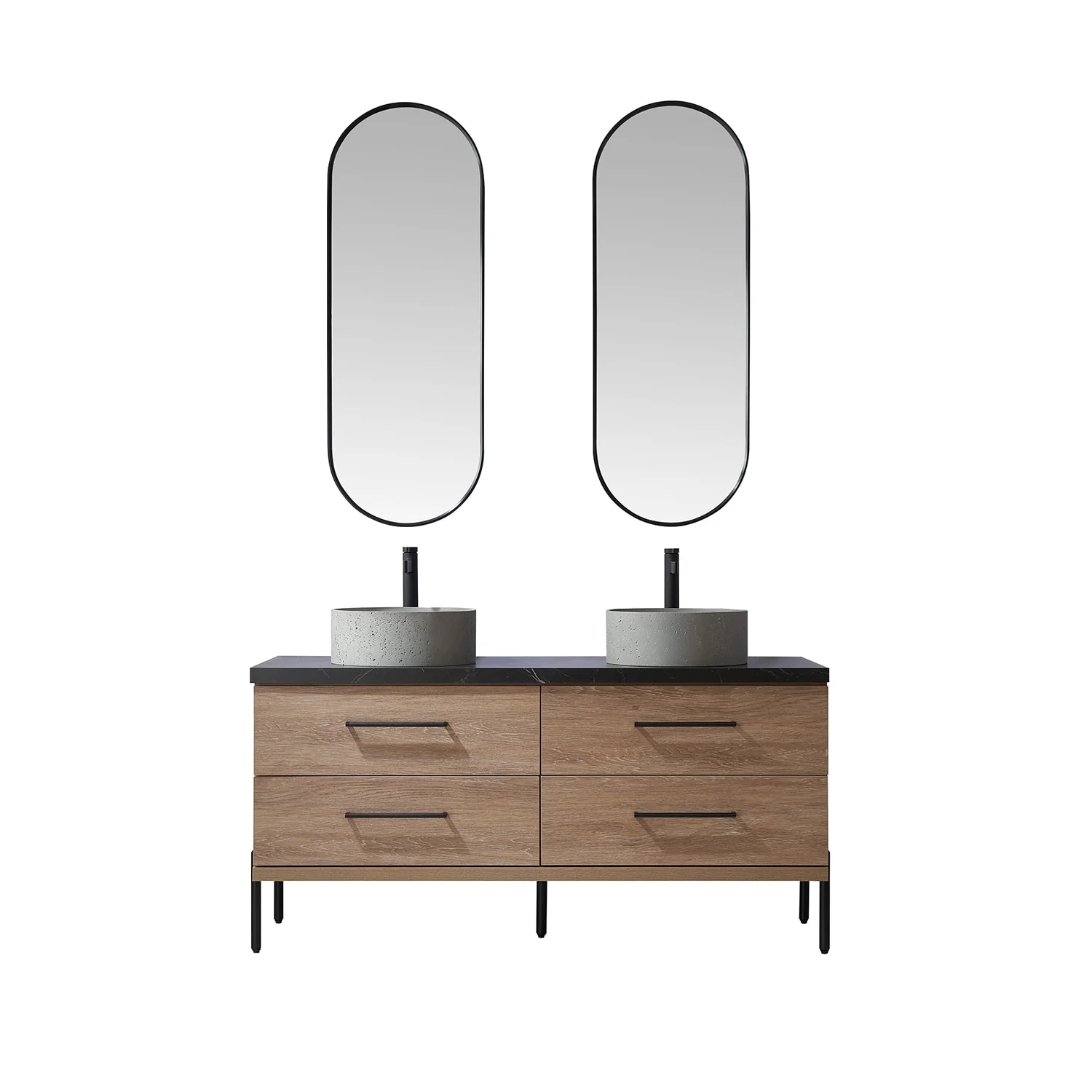 Trento Bath Vanity with Sintered Stone Top with Concrete Sink (R)