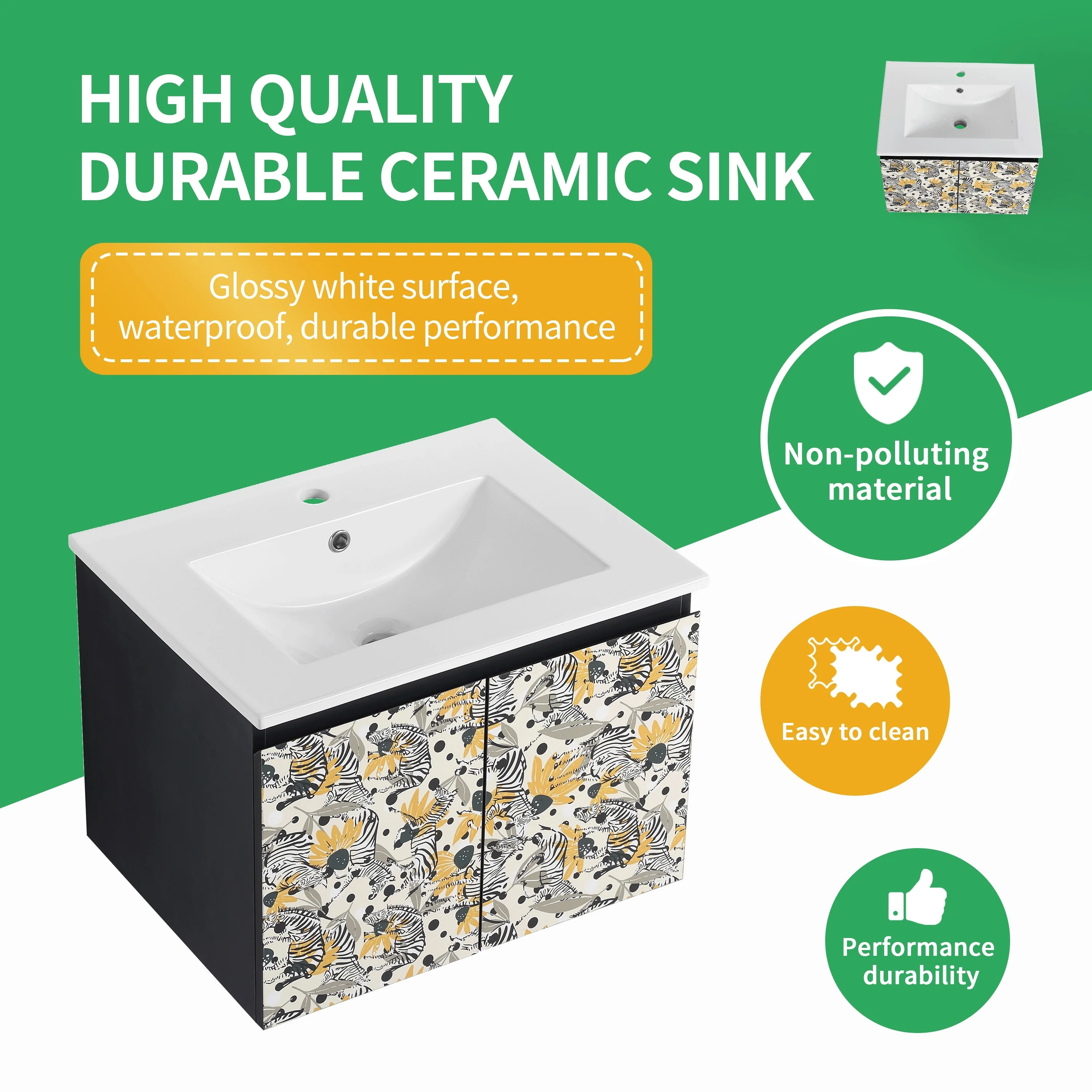 BNK 24/30/48 Inch Double Sink Bathroom Vanity with Soft Close Door