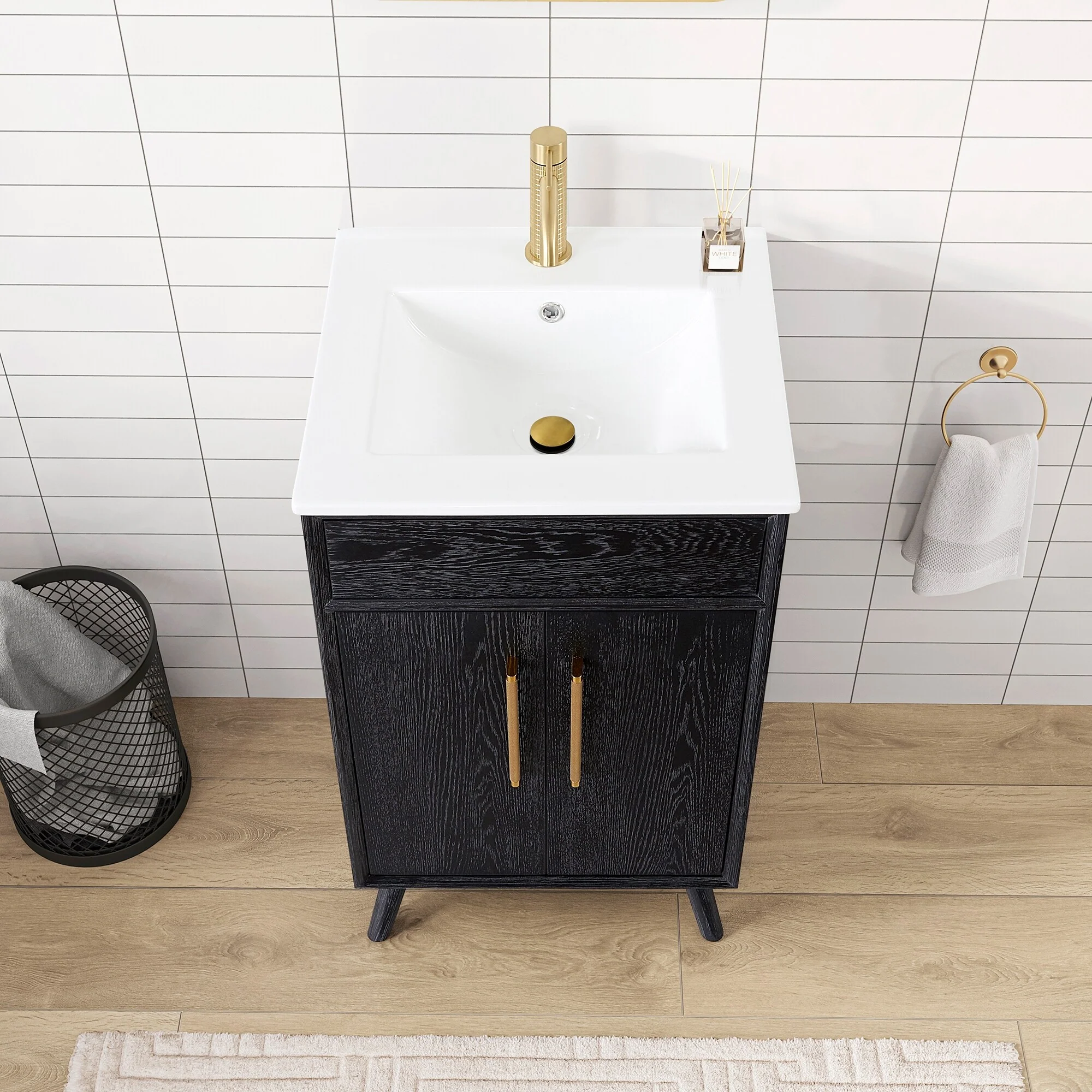 Delhi Bath Vanity with White Ceramic Basin Top without Mirror