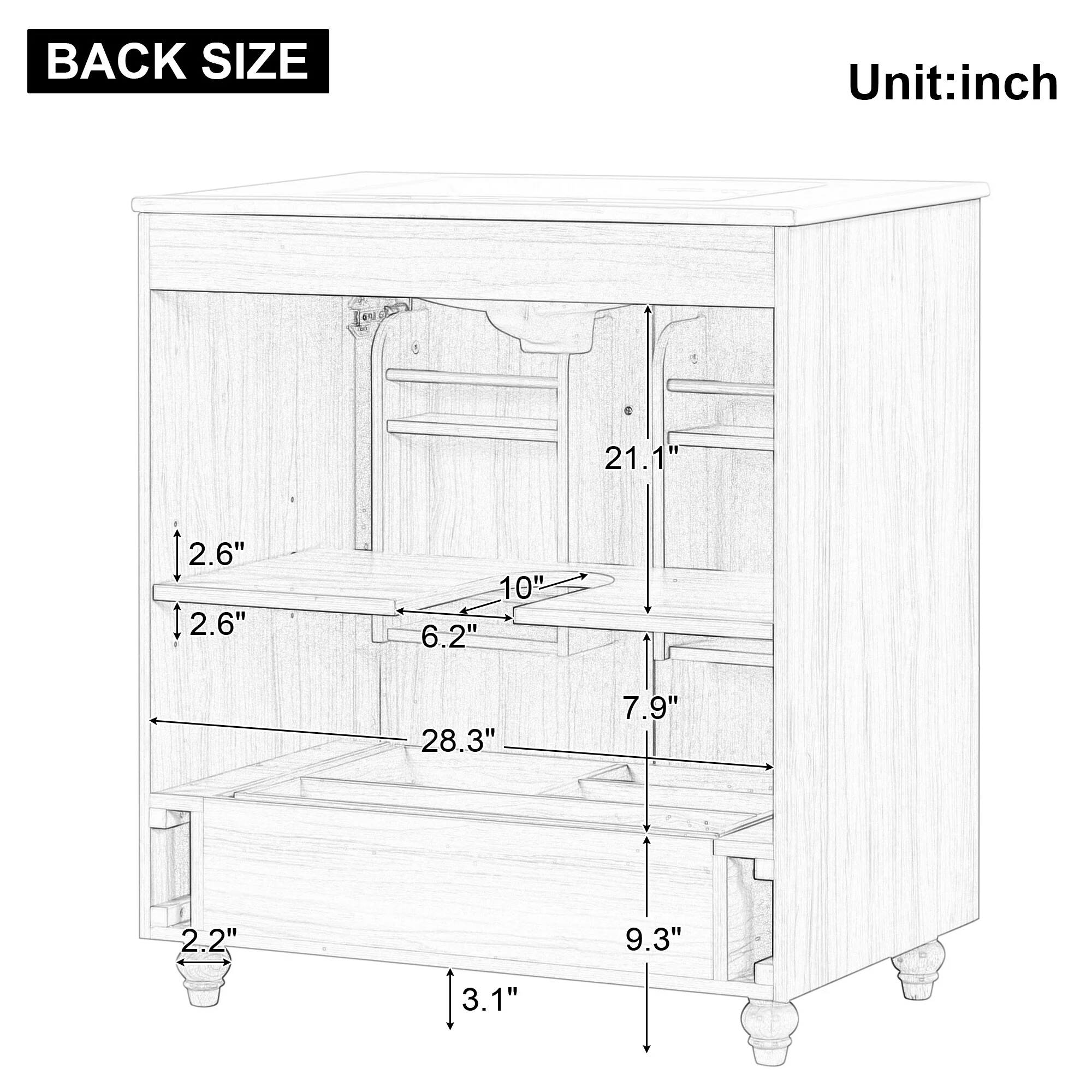 30inch Bathroom Vanity with Sink Combo