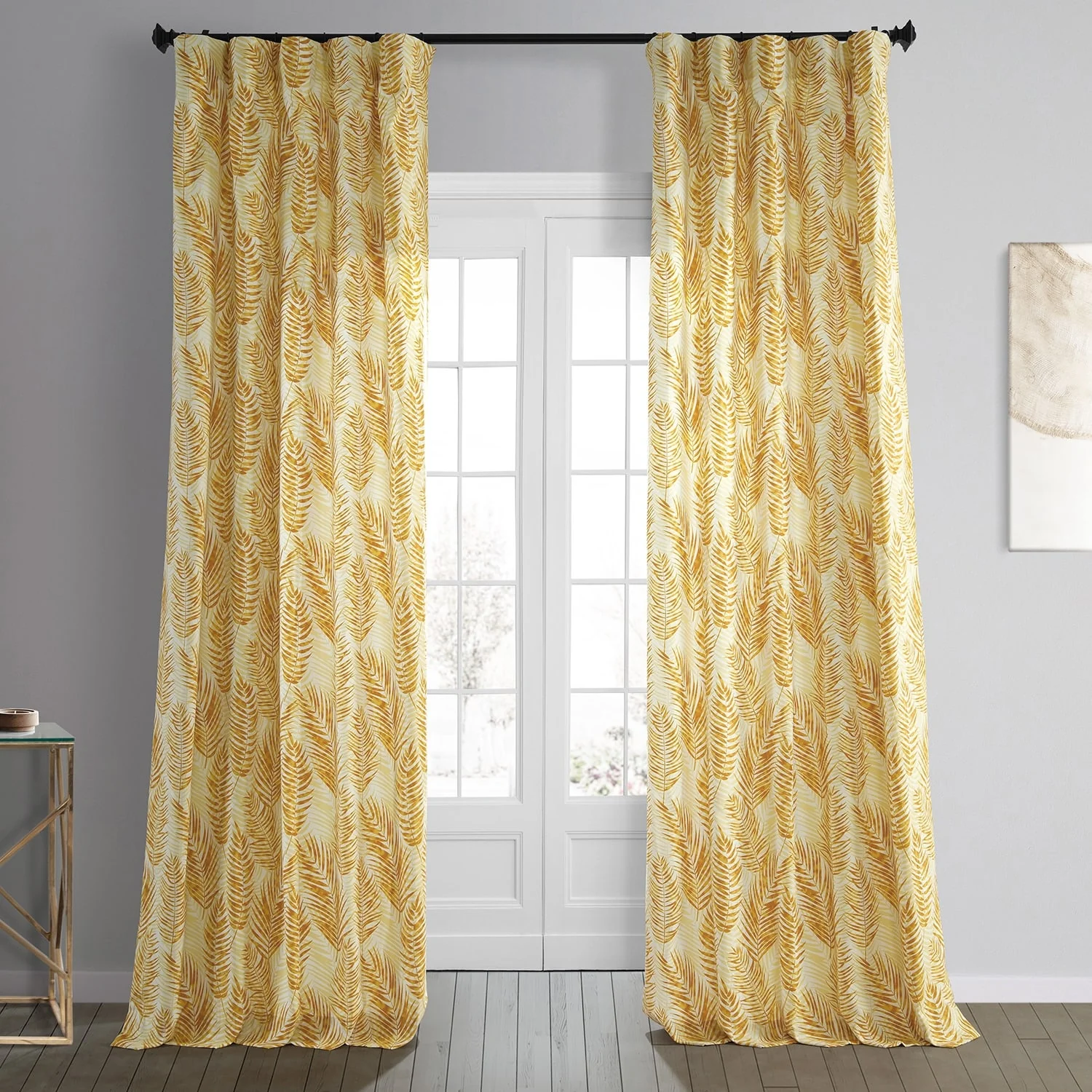 Exclusive Fabrics Ginsberg Modern Botanical Printed Cotton Room Darkening Curtains - Single Panel (1 Panel)