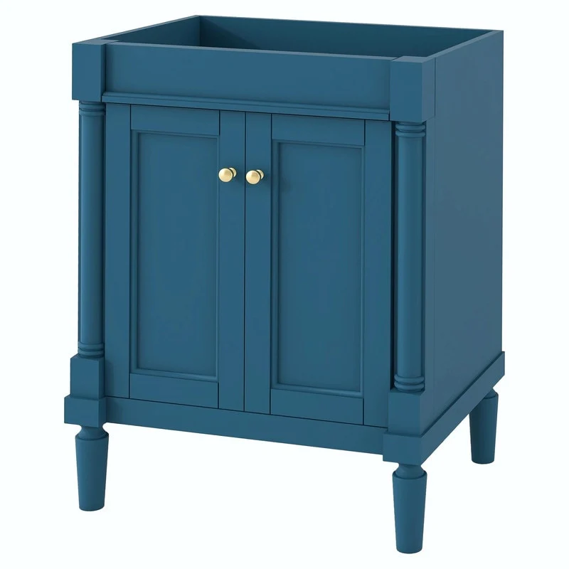 24'' Bathroom Vanity with Top Sink: Modern 2-Tier Storage Cabinet, Single Sink, Large Shelves