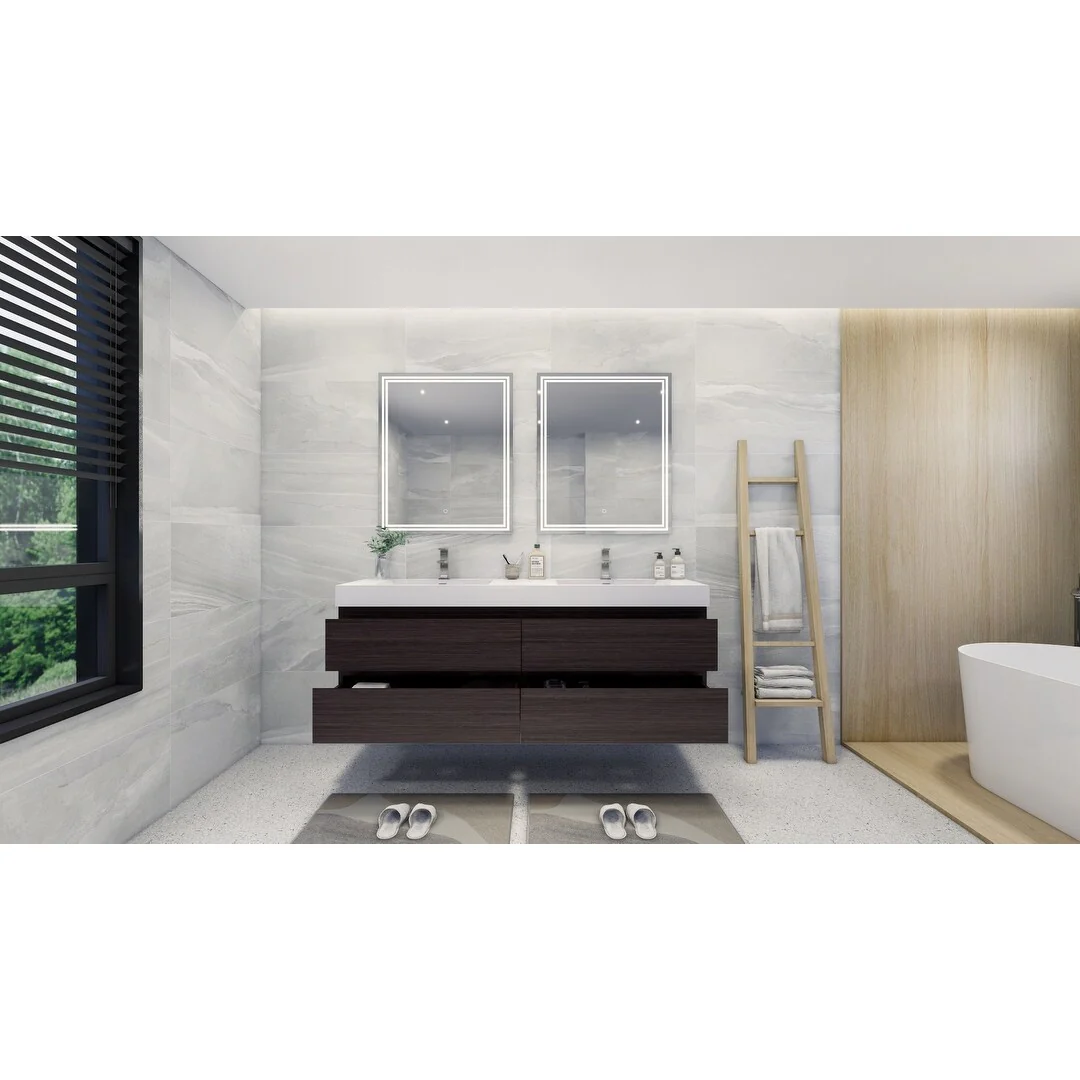 Baillie 72'' Wall-Mounted Vanity with Double Reinforced Acrylic Sink