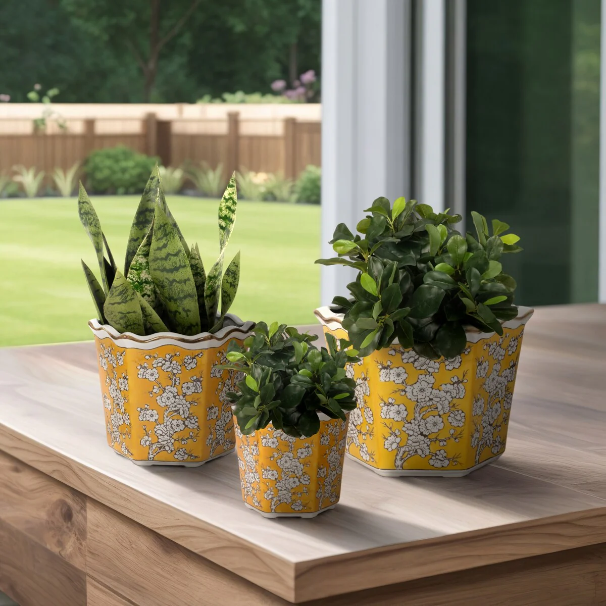 Sagebrook Home Ceramic Planter Set of 3 - 12