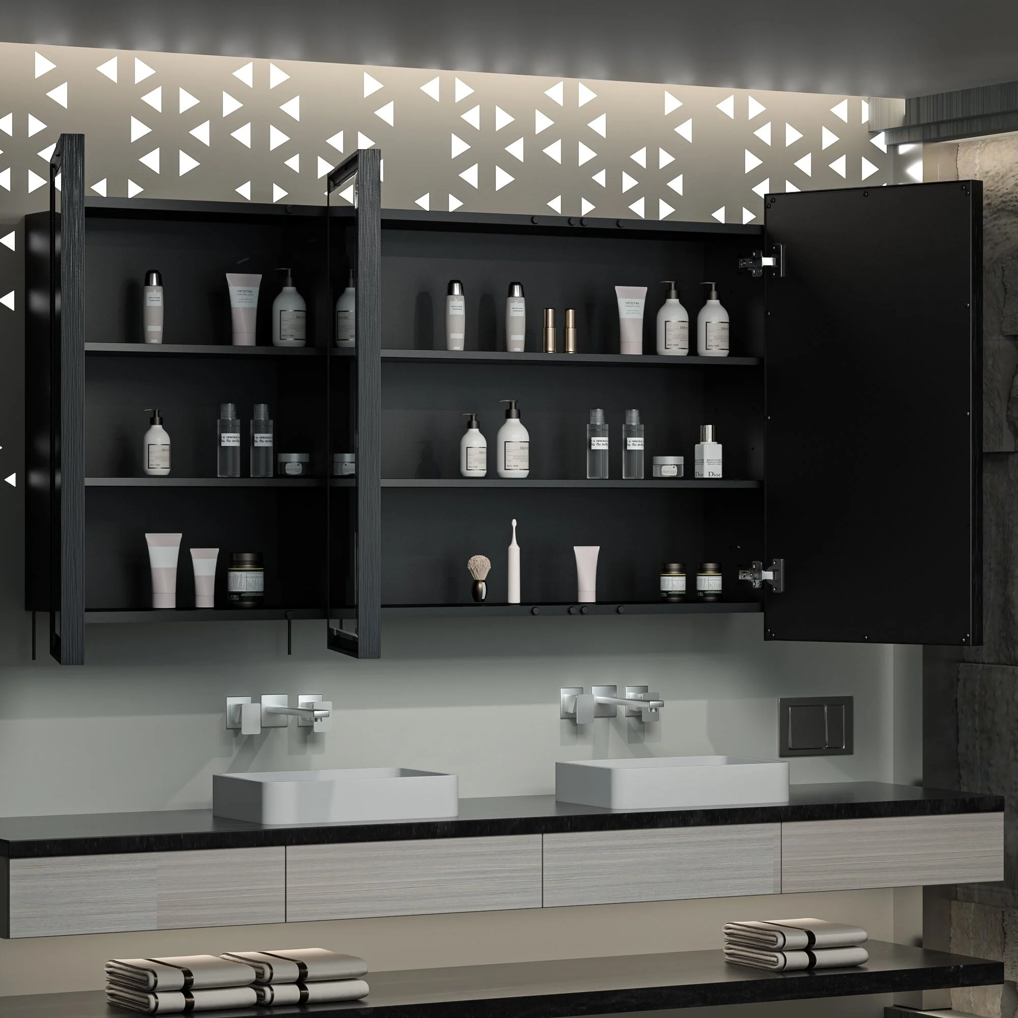 TokeShimi Medicine Cabinets for Bathroom with Mirror, Beveled Framed