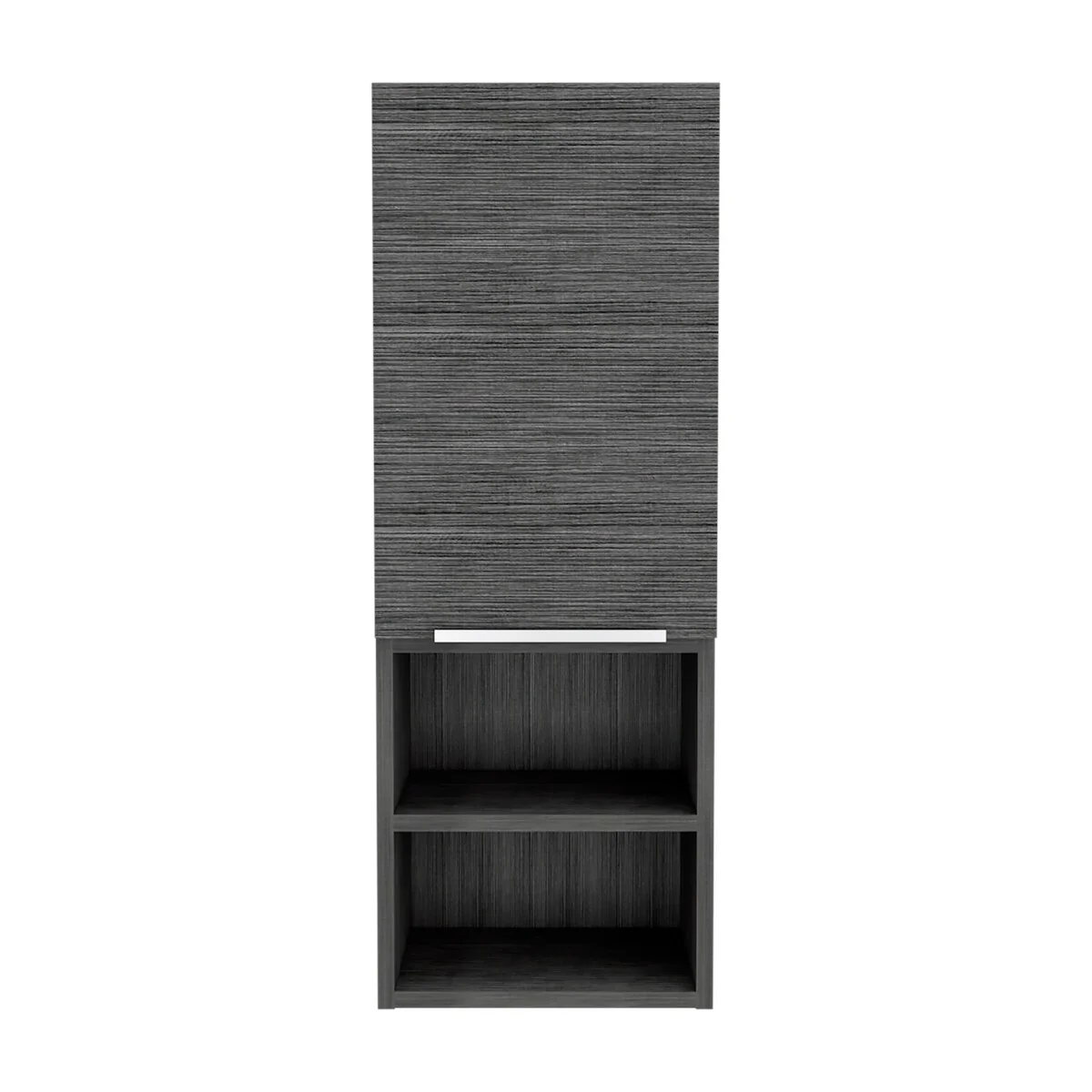 Modern Wood Medicine Cabinet, Compact Bathroom Medicine Cabinet with 1 Door and Open Shelves, 32.08 