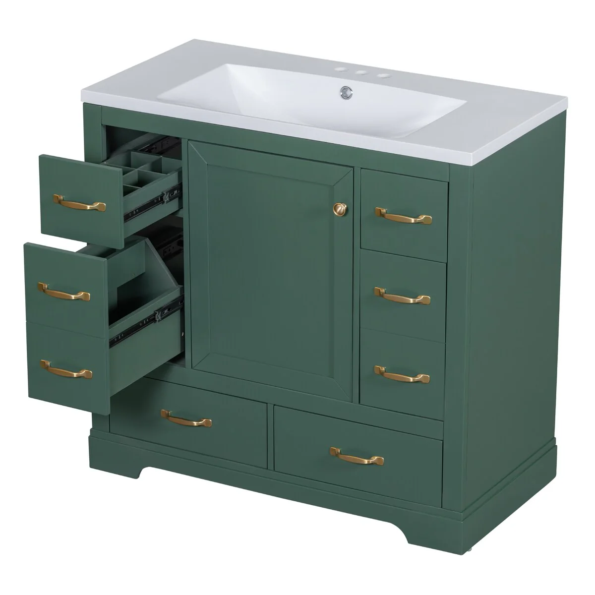 Bathroom Vanity Cabinet with Multi-Functional Drawer and Adjustable Shelf
