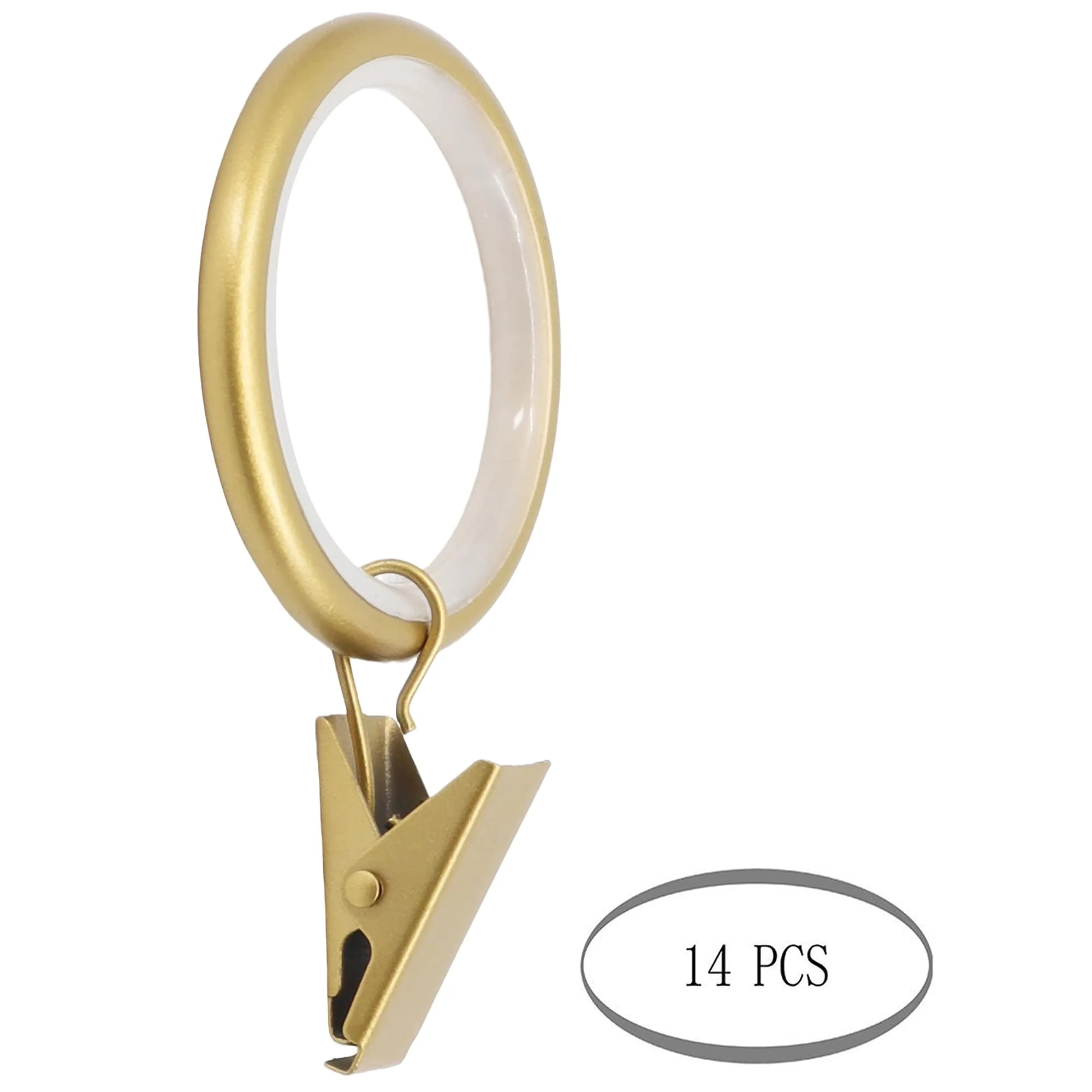 Meriville Drapery Curtain Rings with Clip - 1.5-Inch Inner Diameter with insert
