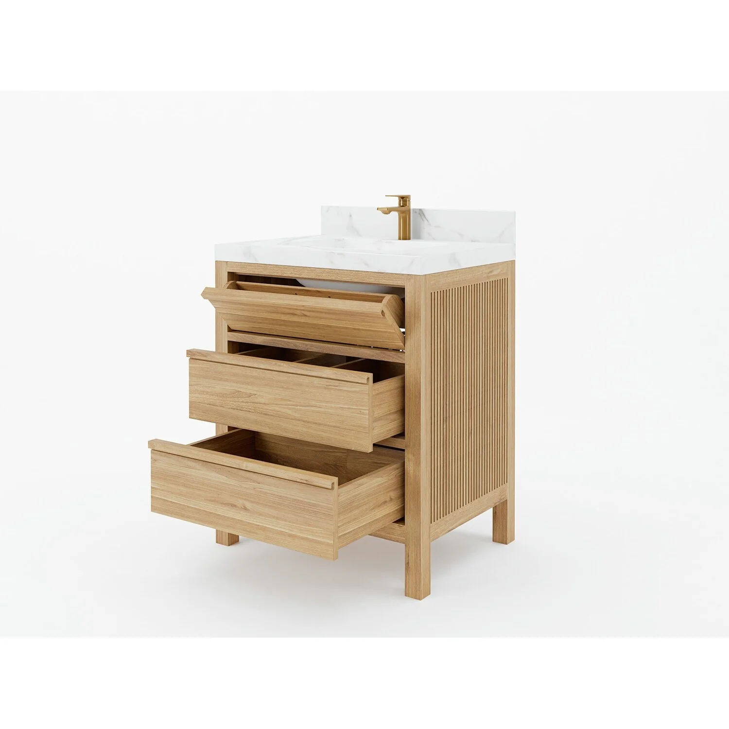 Willow Collections 30 in. W x 22 in. D Elizabeth Solid Teak Wodd Single Sink Bathroom Vanity with Countertop