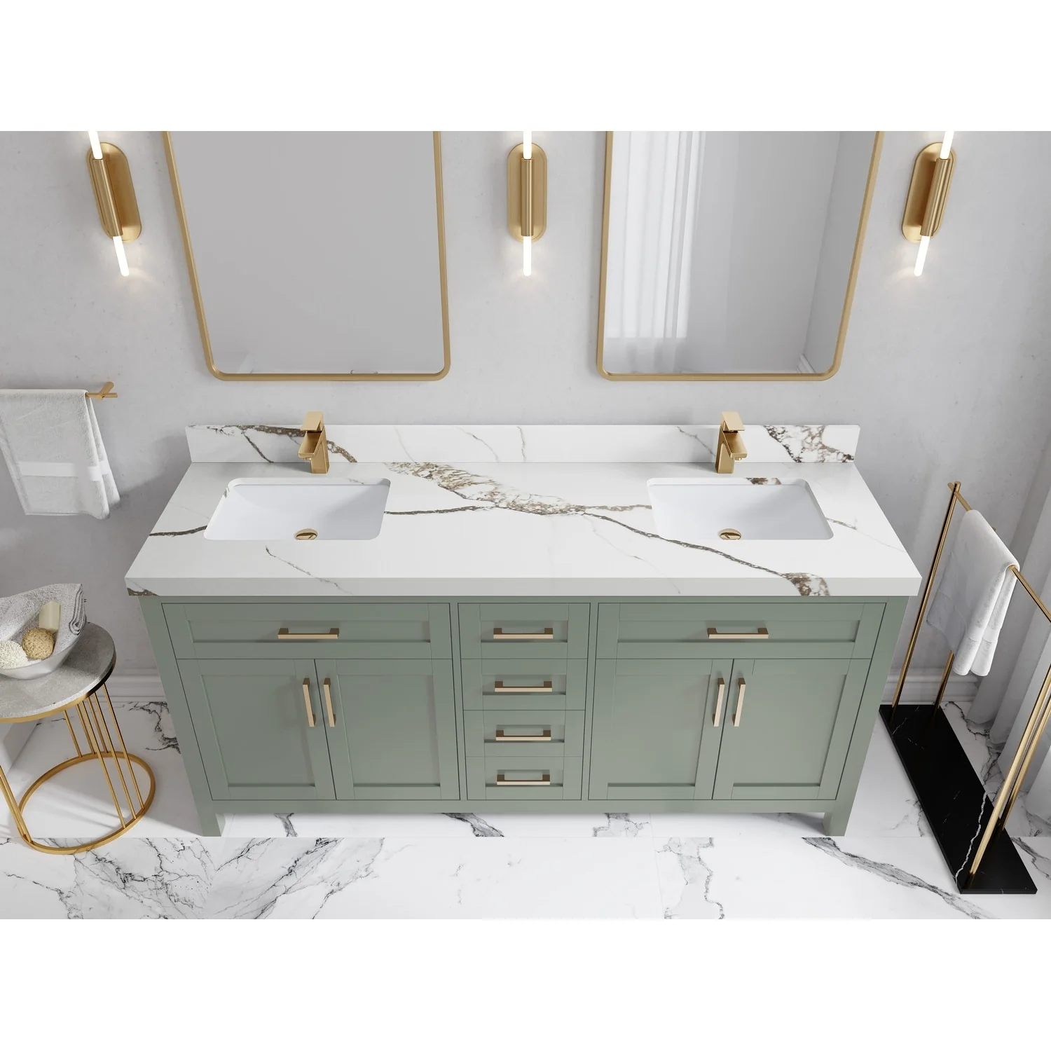 Willow Collections 72 in. W x 22 in. D Cambridge Double Sink Bathroom Vanity with Countertop