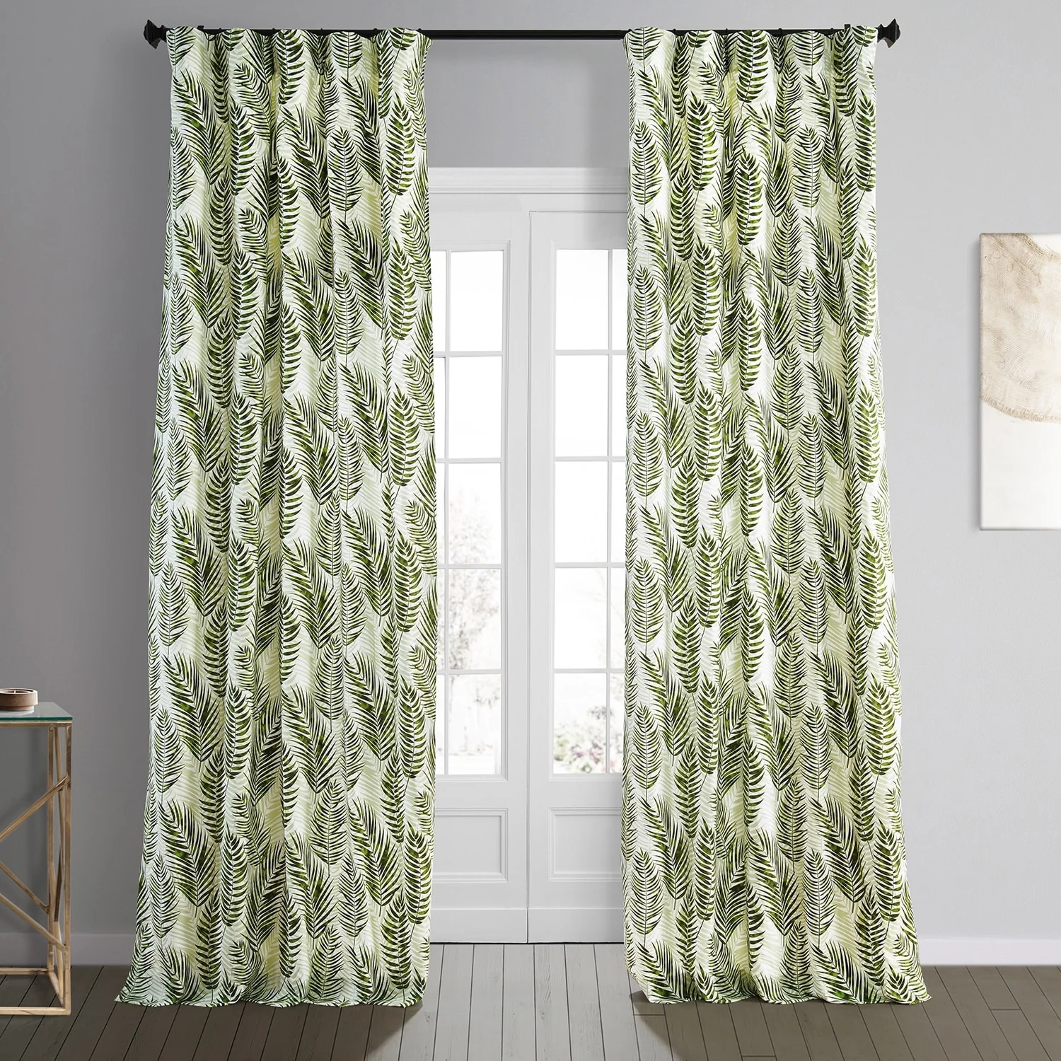 Exclusive Fabrics Ginsberg Modern Botanical Printed Cotton Room Darkening Curtains - Single Panel (1 Panel)