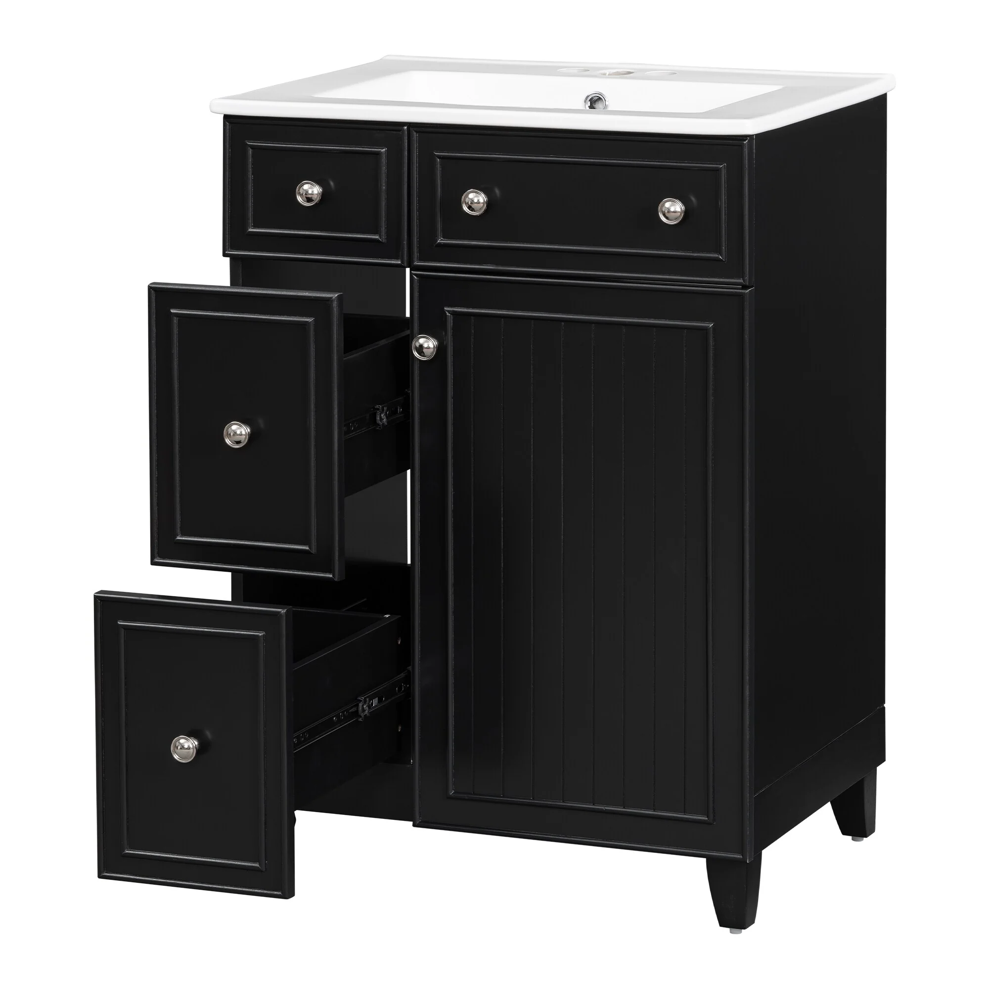 24-Inch Bathroom Vanity Cabinet with Ceramic Sink by Harper&Bright Designs