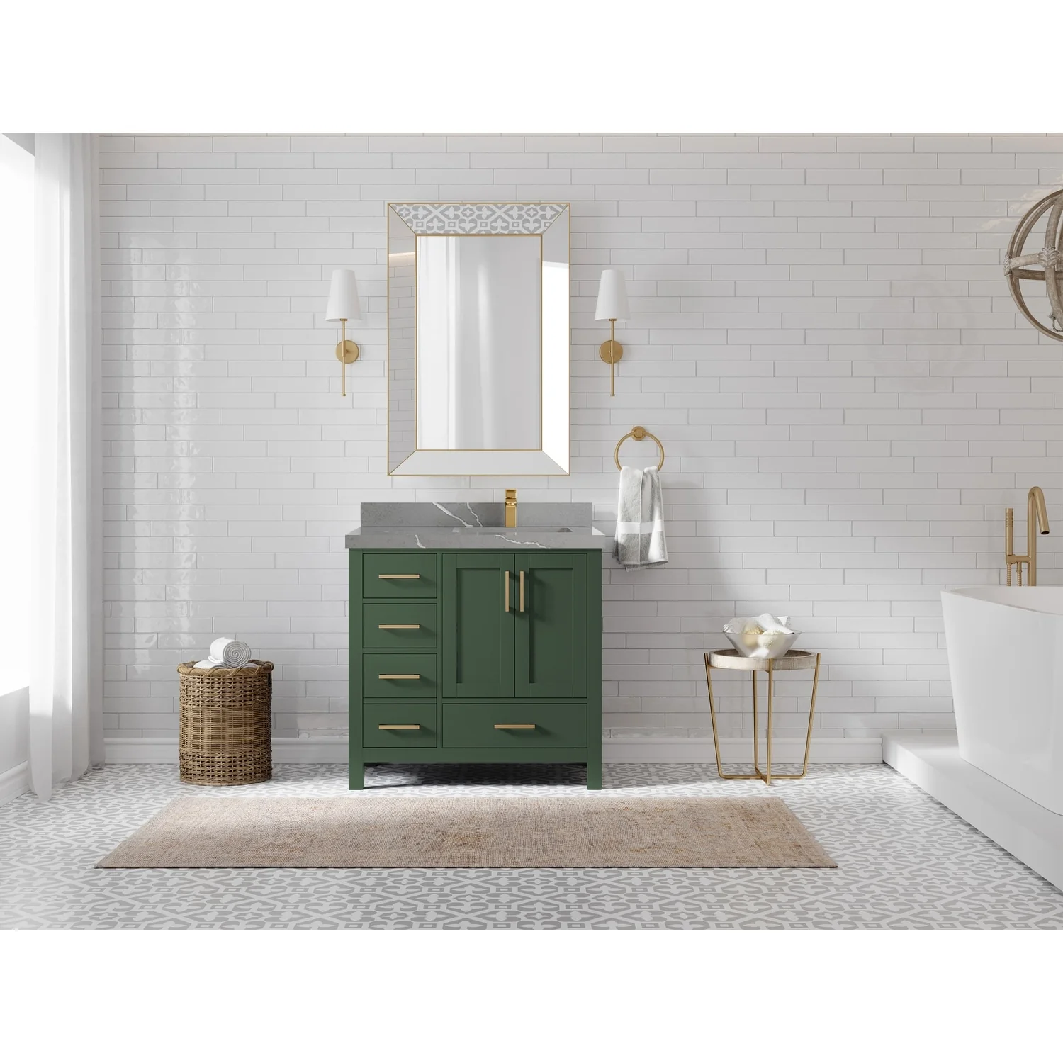 Willow Collections 36 in. W x 22 in. D Malibu Right Offset Sink Bathroom Vanity with Countertop