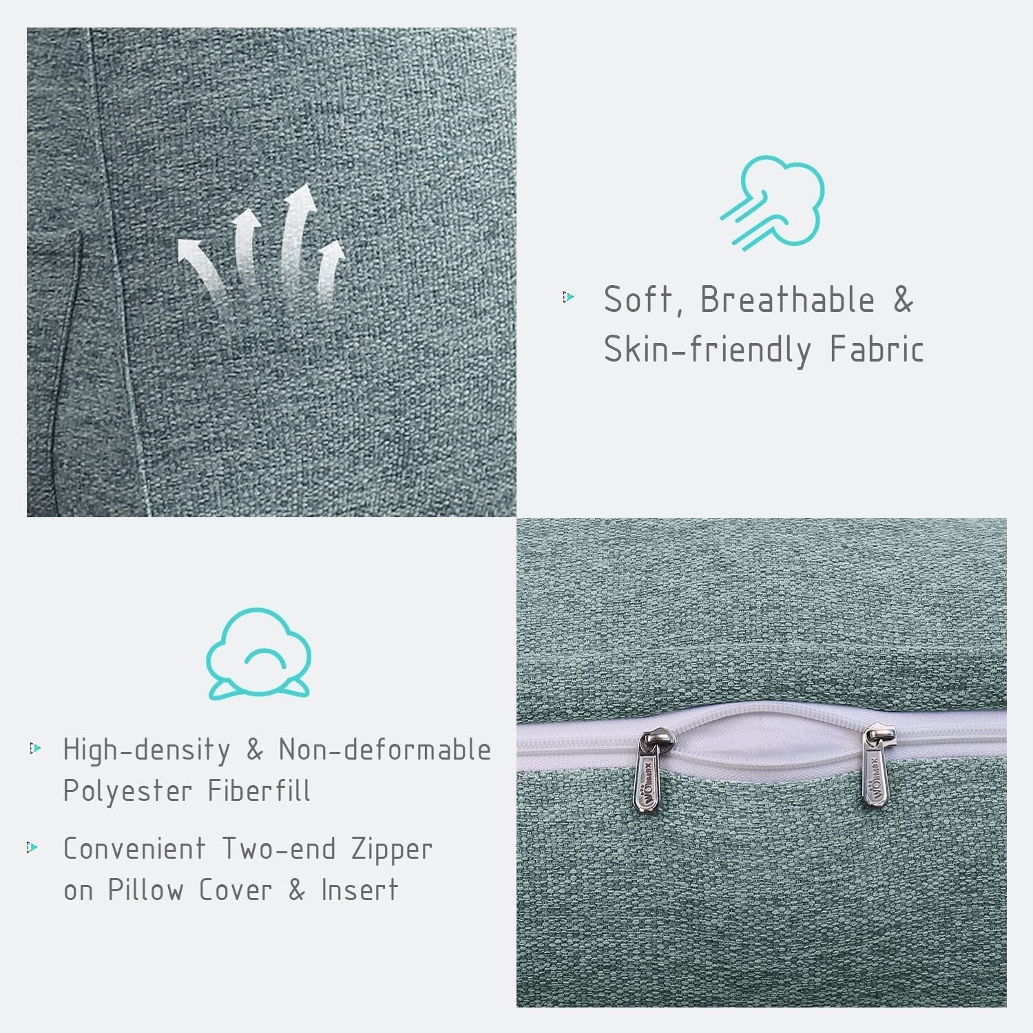 WOWMAX Bed Rest Wedge Reading Pillow Sofa Daybed Triangle Cushion 24