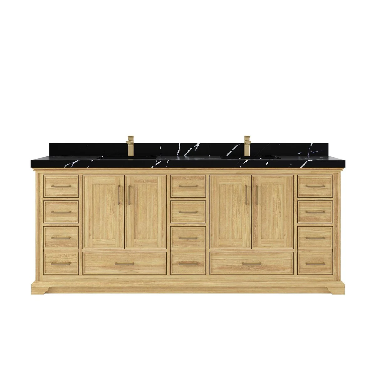 Willow Collections 84 in. W x 22 in. D Charlotte Teak Double Sink Bathroom Solid Teak Vanity with Countertop