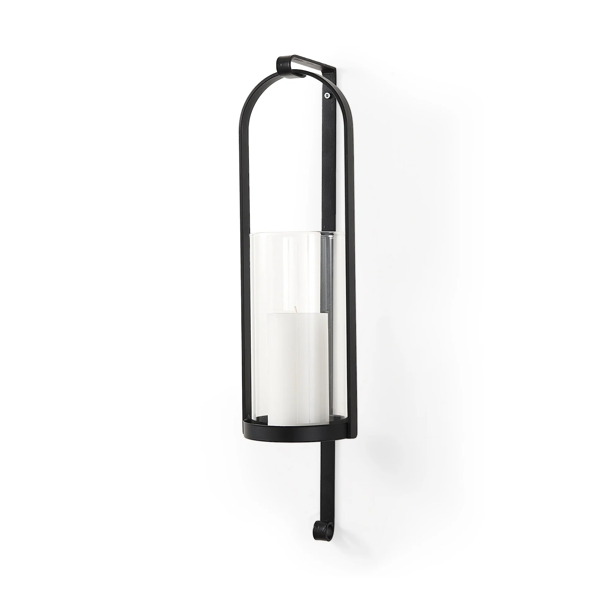 Kero Black Metal Wall Candle Holder - 5.9L x 6.9W x 24.0H