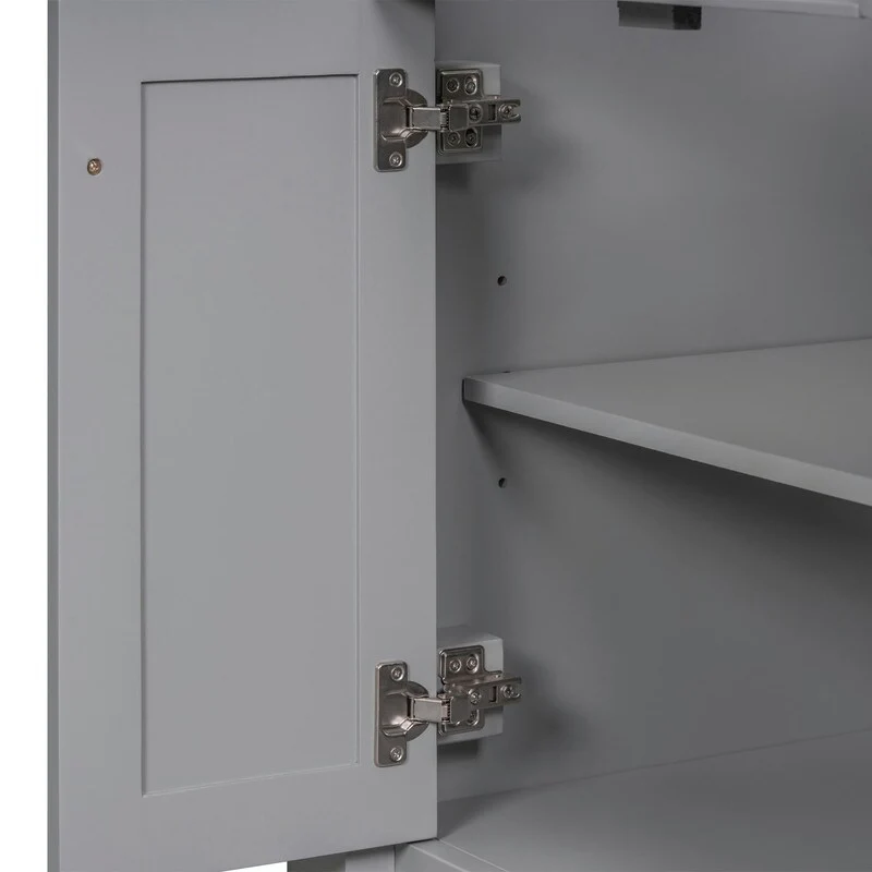 24'' Bathroom Vanity with Top Sink: Modern 2-Tier Storage Cabinet, Single Sink, Large Shelves