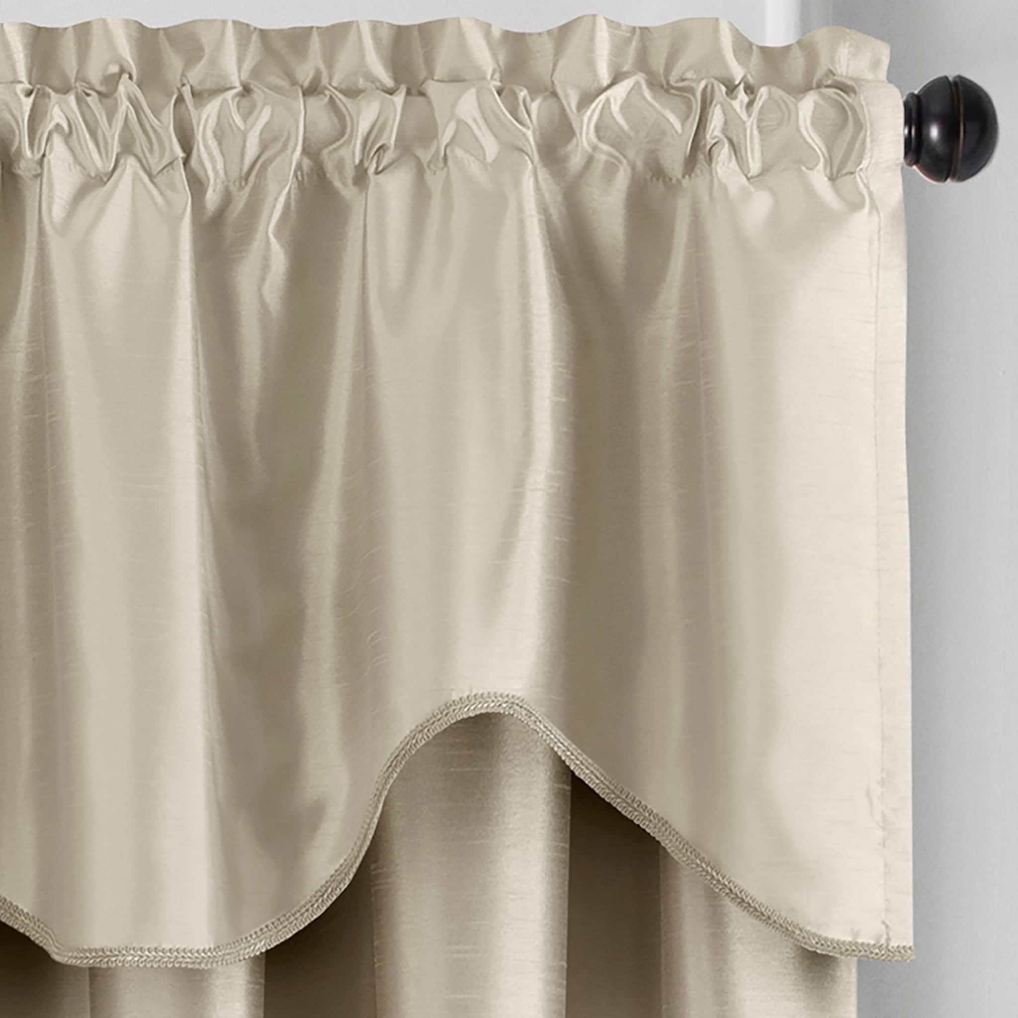 Gracewood Hollow Foster Faux Silk Scalloped Window Valance - 50