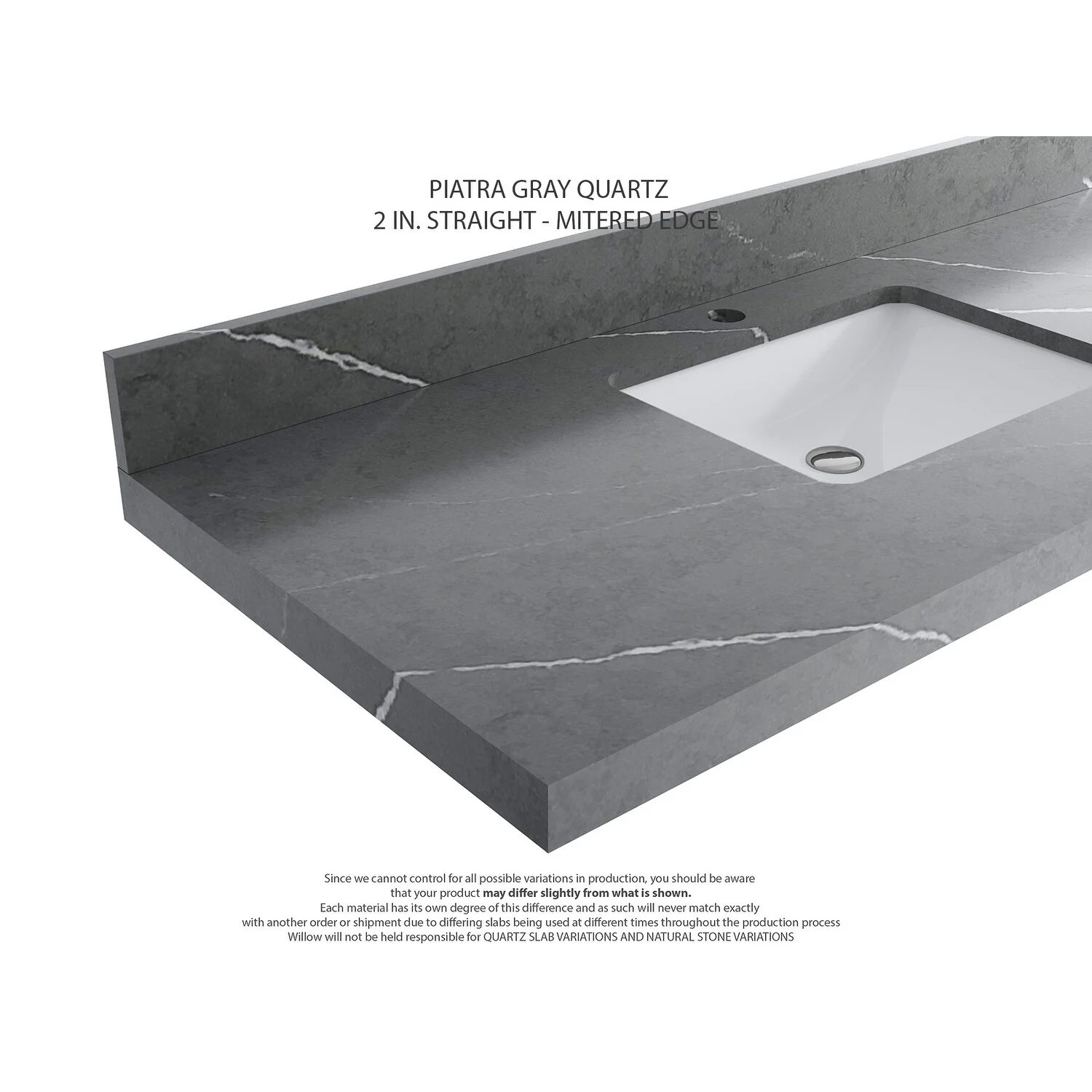 Willow Collections 48 in. W x 22 in. D Aberdeen Single Bowl Sink Bathroom Vanity with Countertop