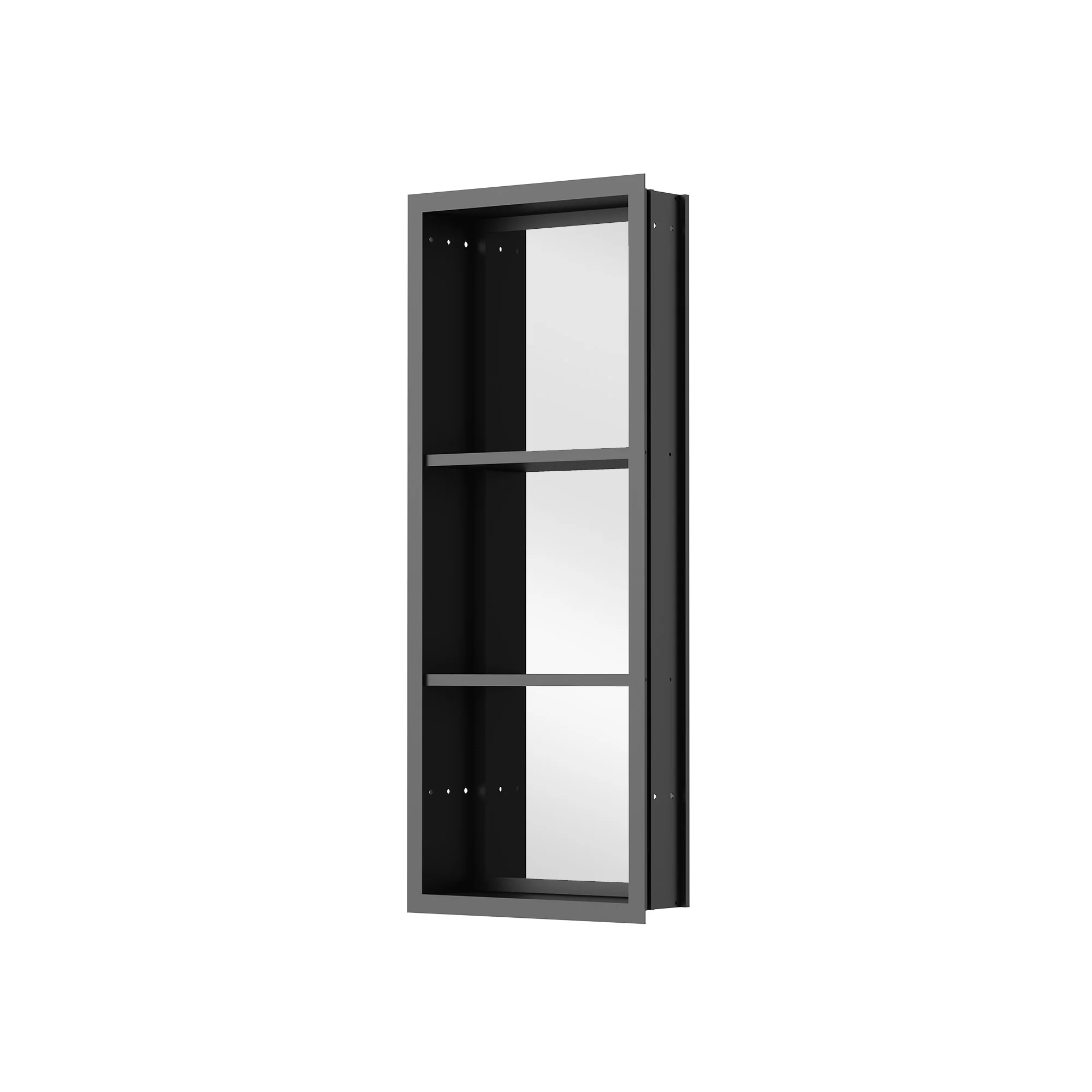 30 in. H Recessed or Surface Wall Mounted LED Mirror Cabinet With Black Side Cabinet
