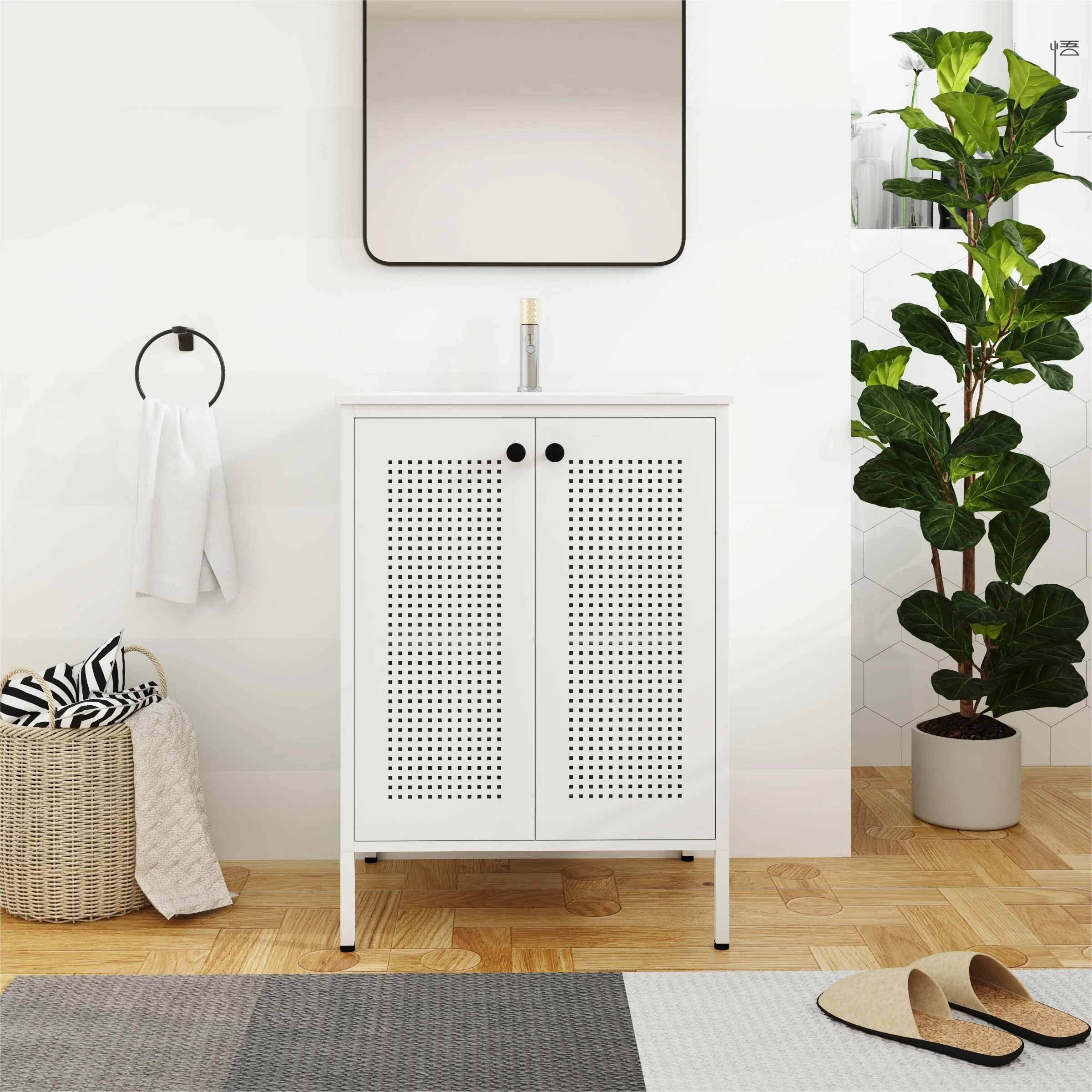 Bathroom Vanity With Sink In 30 Inch, Freestanding Bathroom Vanity With Soft Close Door