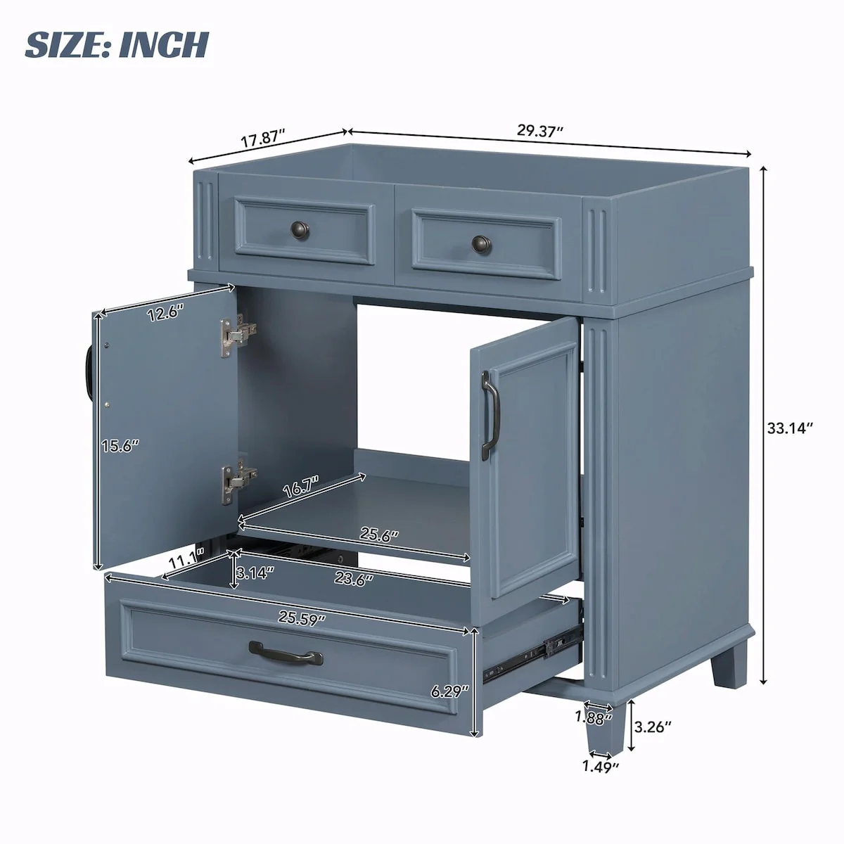 30'' Solid Wood Bathroom Vanity with sink